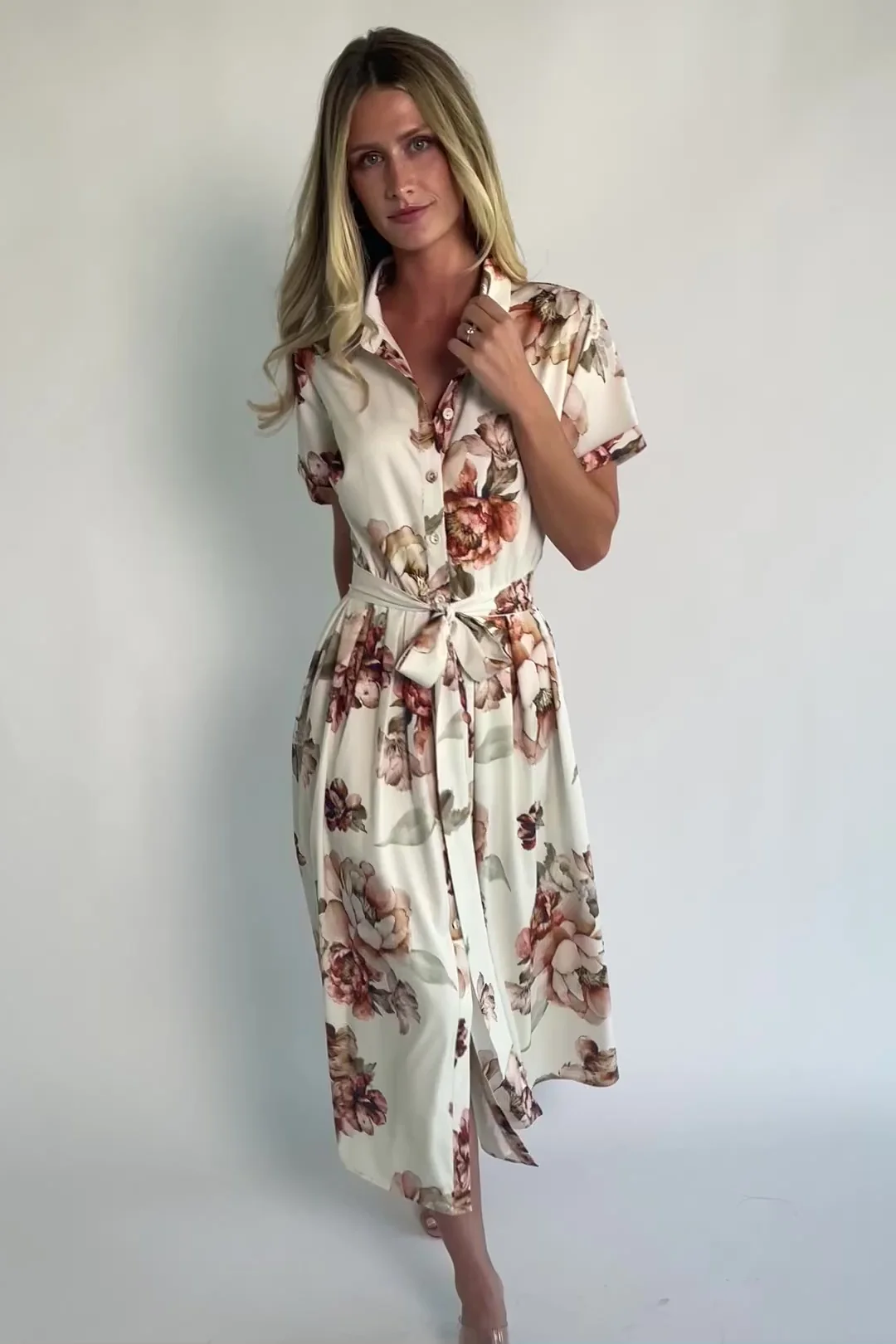 Blythe Midi Dress | Ivory Floral