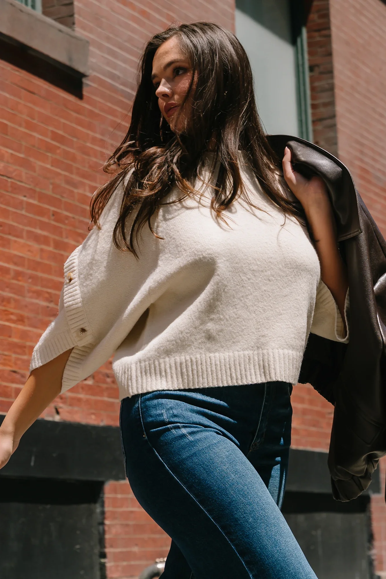 Riverside Knit Sweater — Cream Crewneck