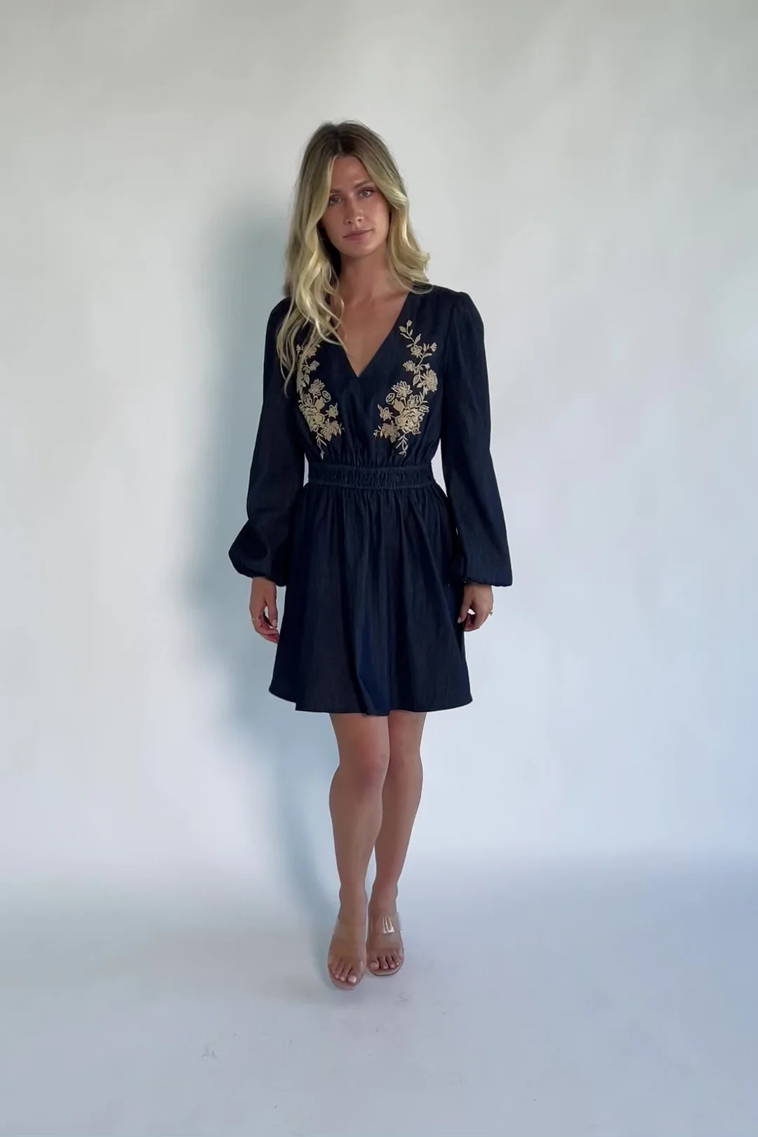 Yale Short Dress | Dark Chambray