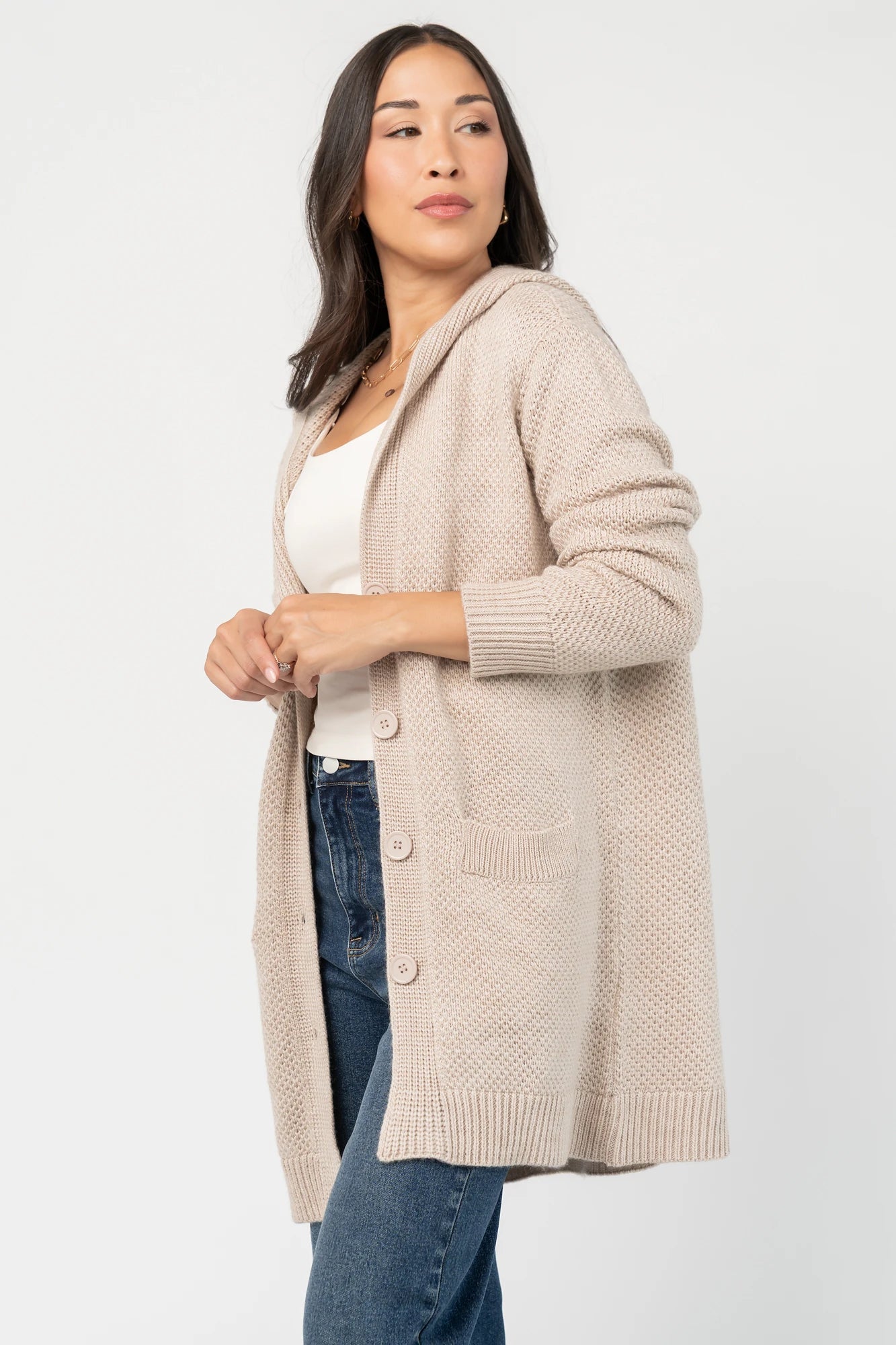 Katrine Hooded Cardigan | Oatmeal 4 Katrine Hooded Cardigan | Oatmeal