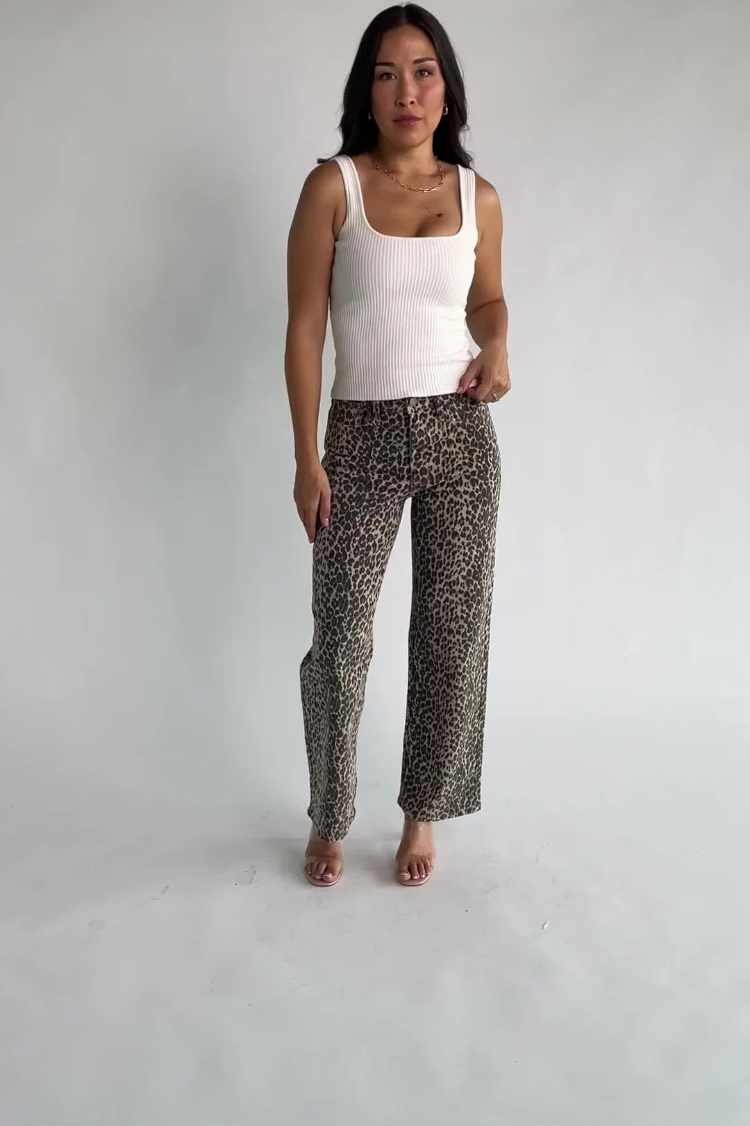 Roxie Straight Leg Jean | Vintage Leopard