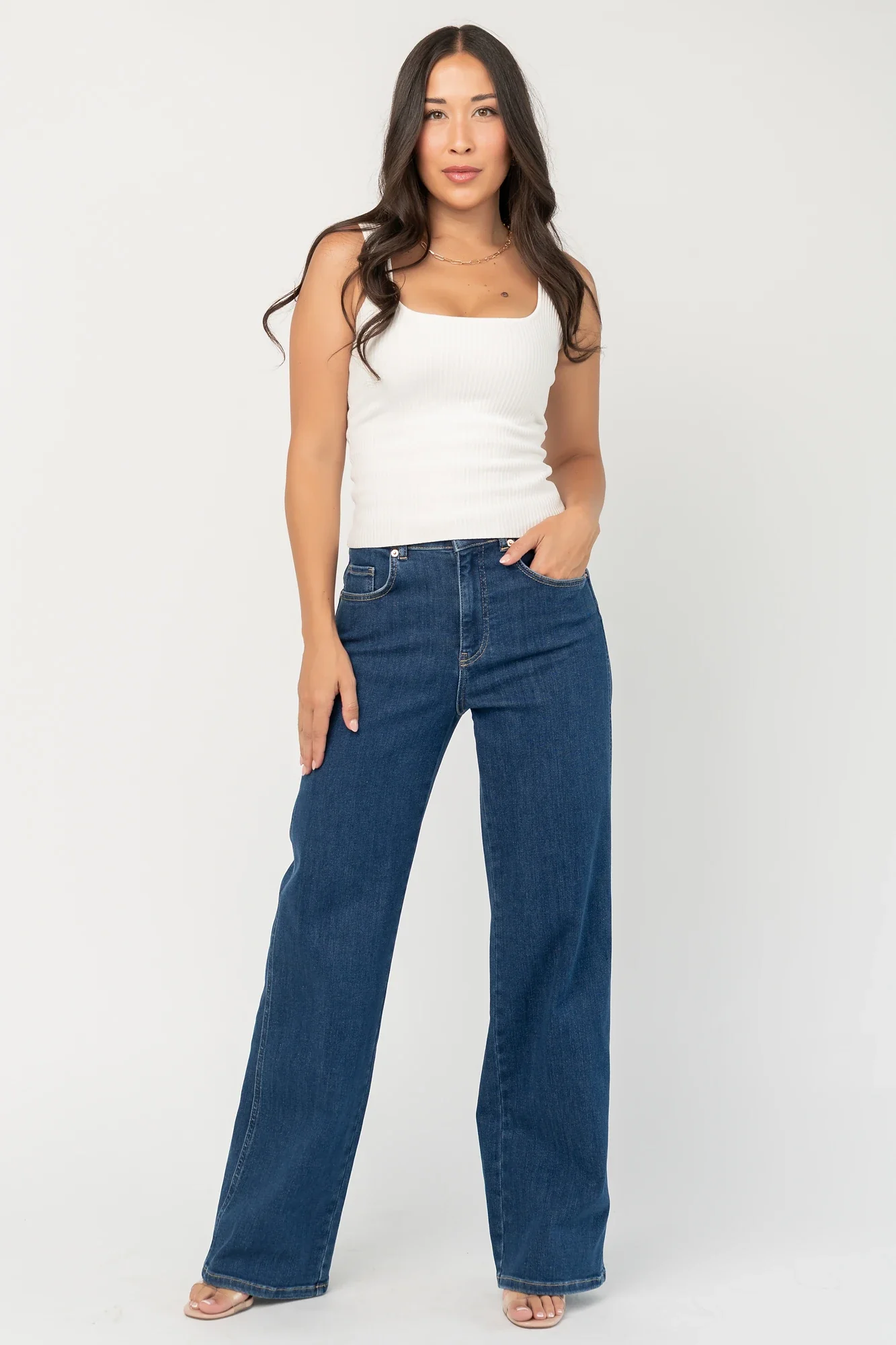 Vesper Mid Rise Wide Leg Jeans | Dark Wash 4 Vesper Mid Rise Wide Leg Jeans | Dark Wash