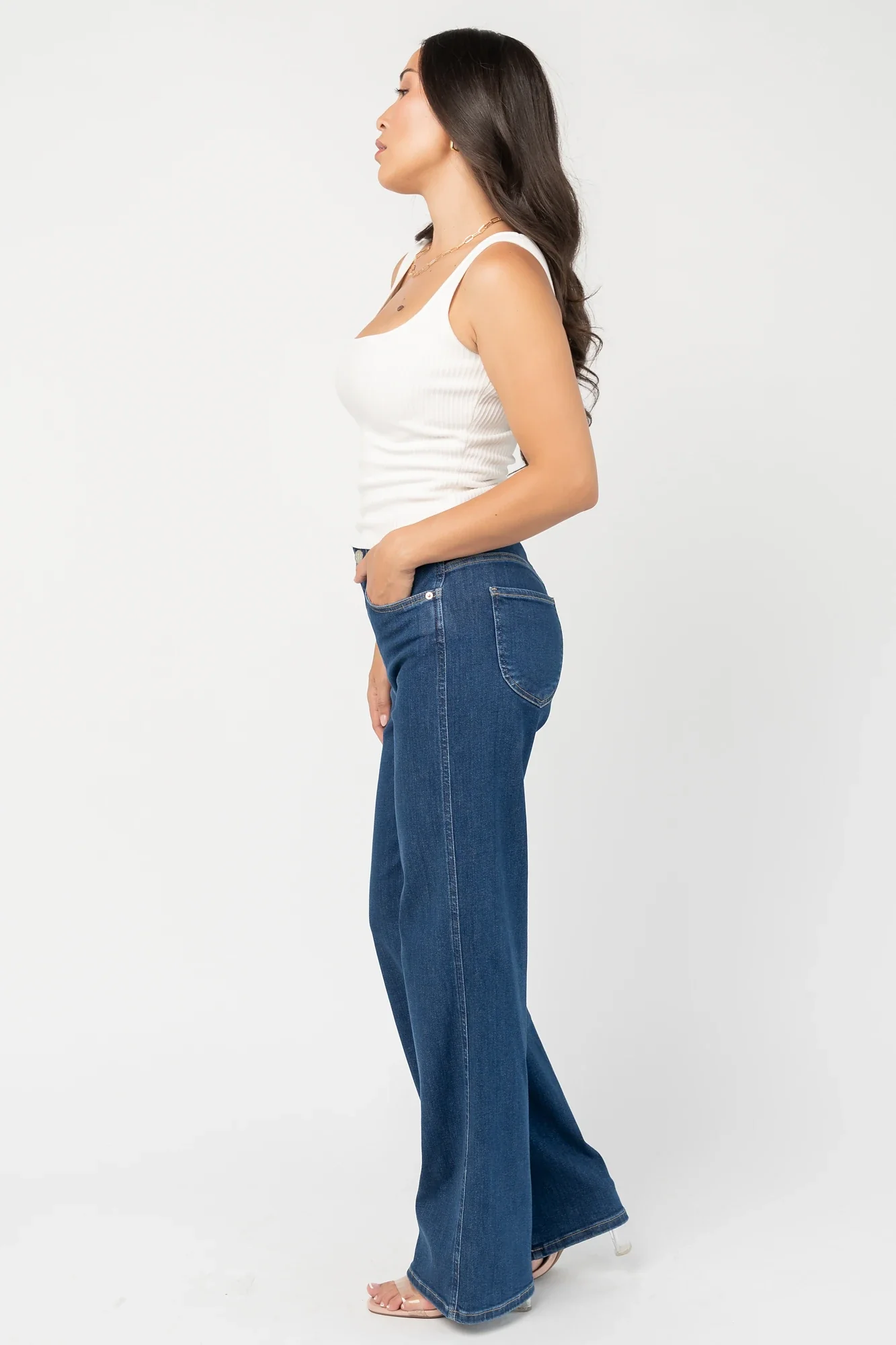 Vesper Mid Rise Wide Leg Jeans | Dark Wash 7 Vesper Mid Rise Wide Leg Jeans | Dark Wash