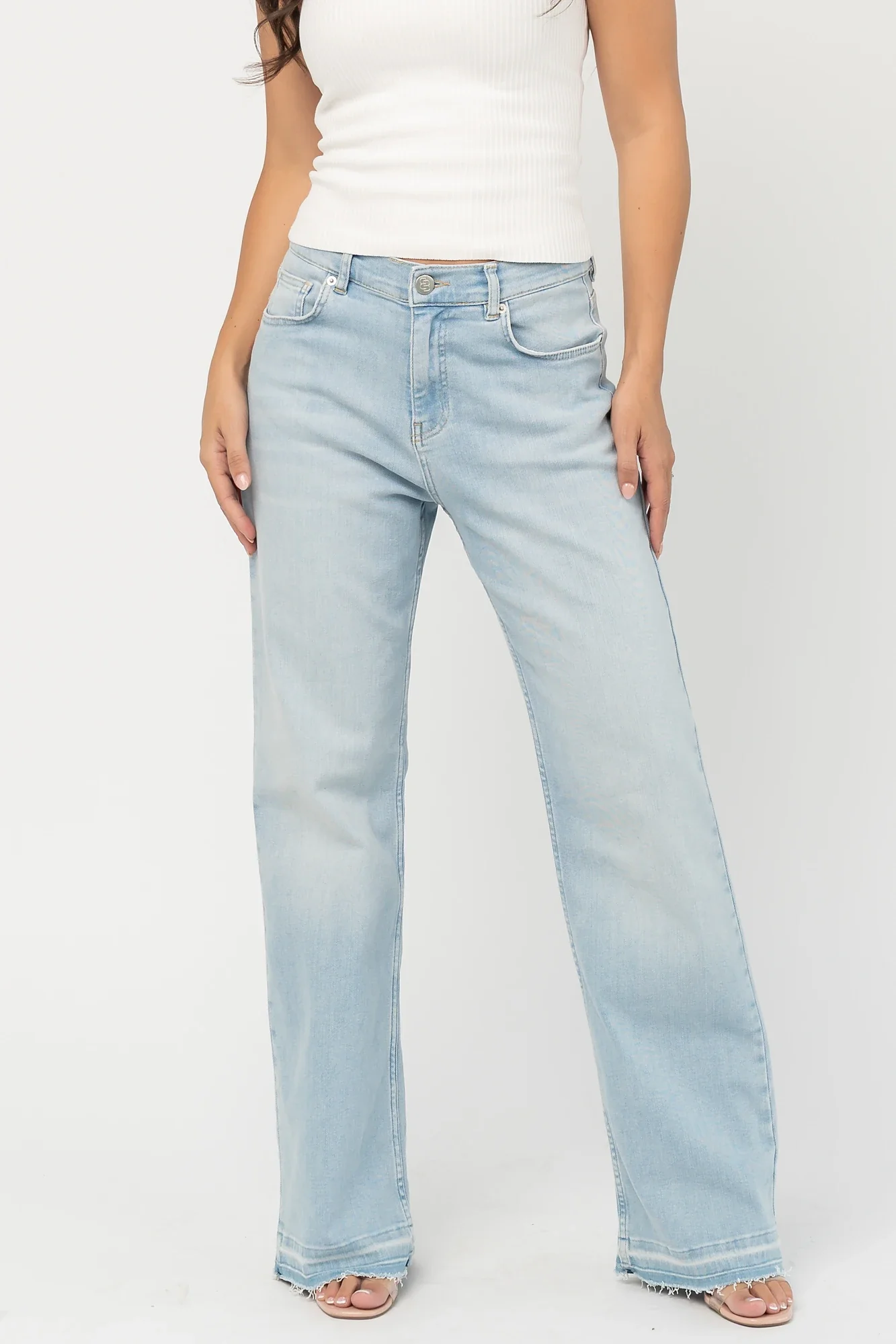 Bria High Rise Wide Leg Jeans | Light Wash