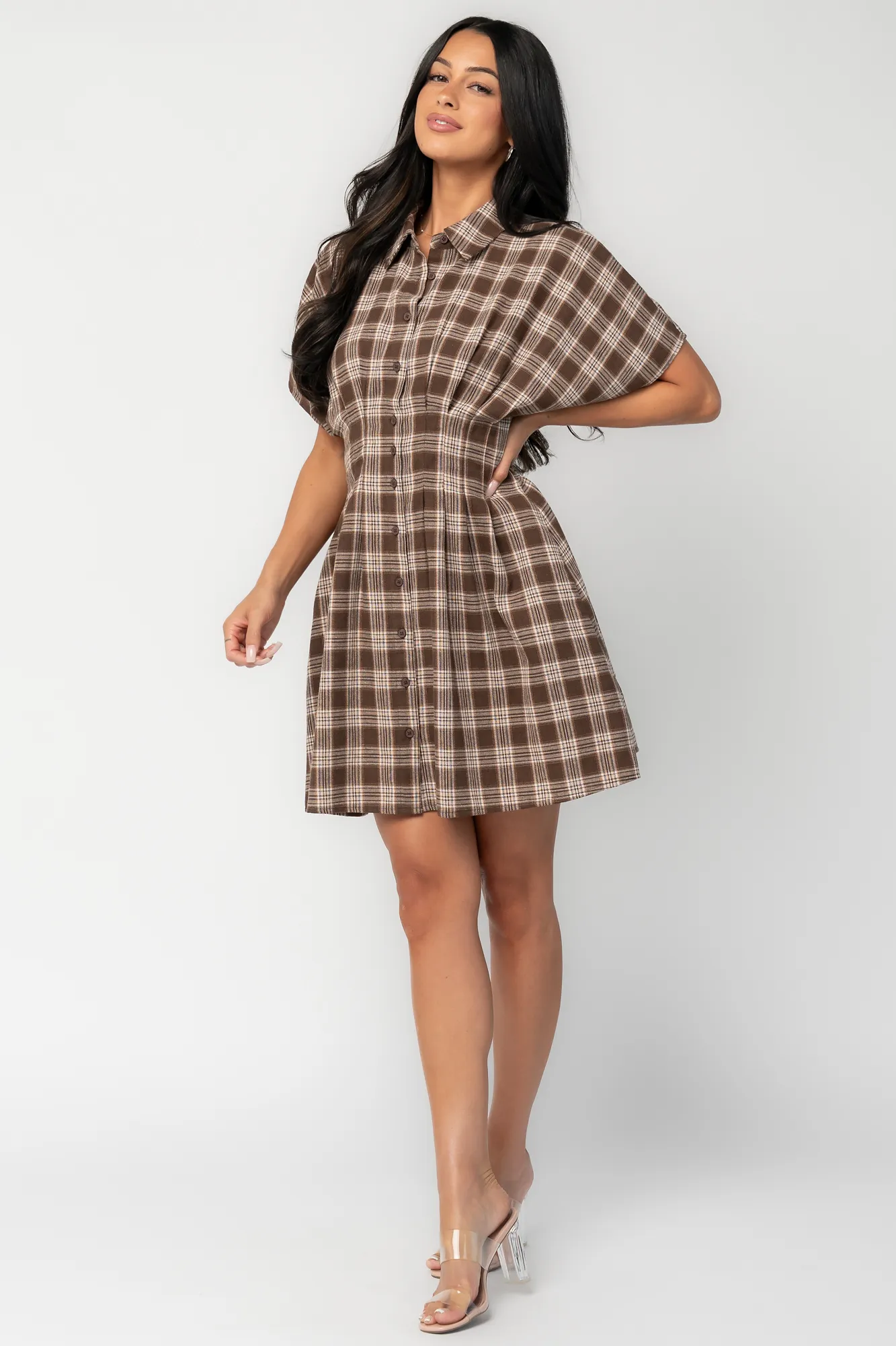 Melrose Plaid Short Dress | Brown 3 Melrose Plaid Short Dress | Brown