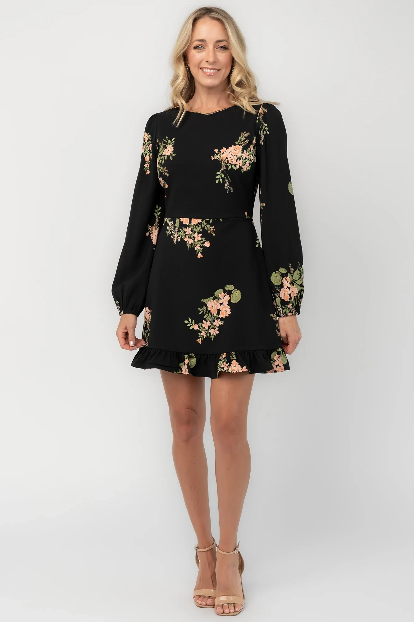 Tylene Short Dress | Black Floral 1 Tylene Short Dress | Black Floral