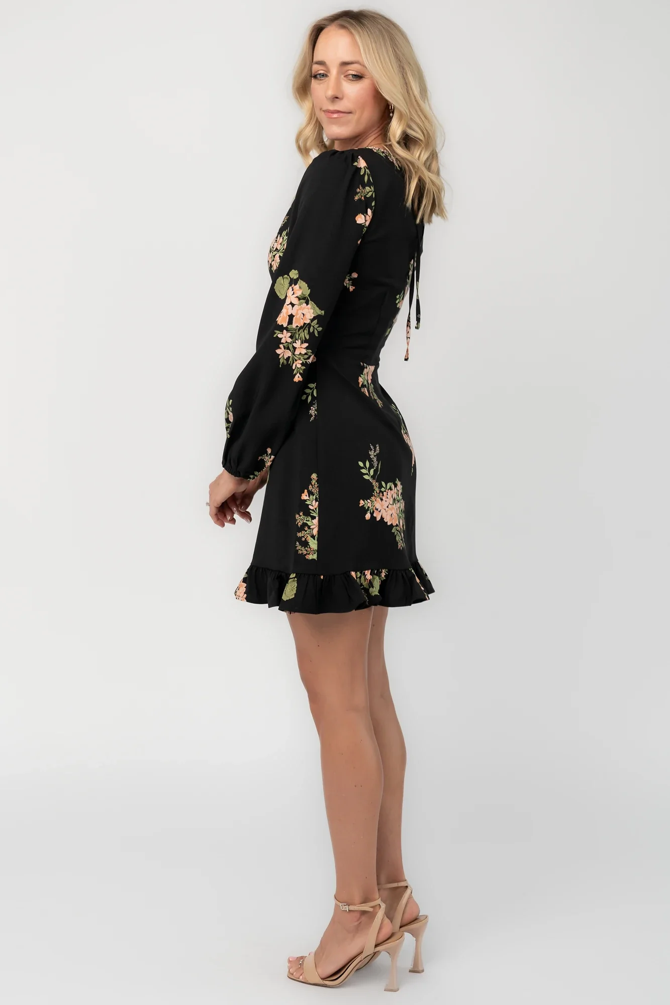 Tylene Short Dress | Black Floral 6 Tylene Short Dress | Black Floral
