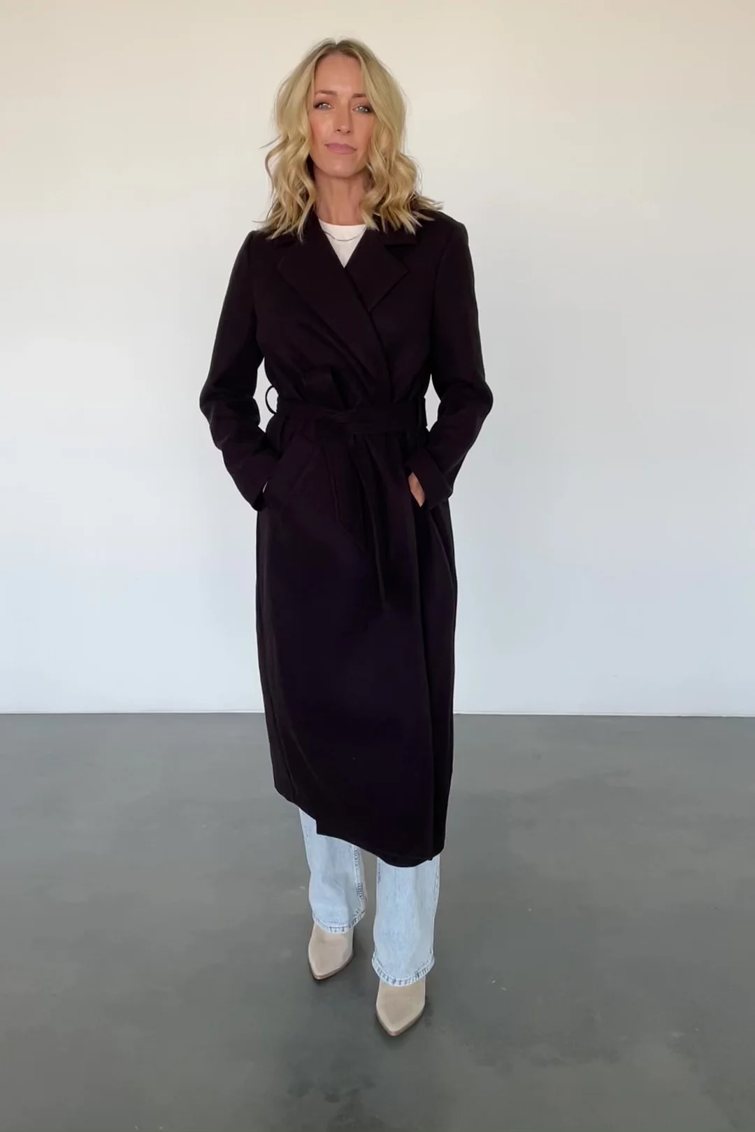 Glenwood Long Brushed Coat - Dark Brown