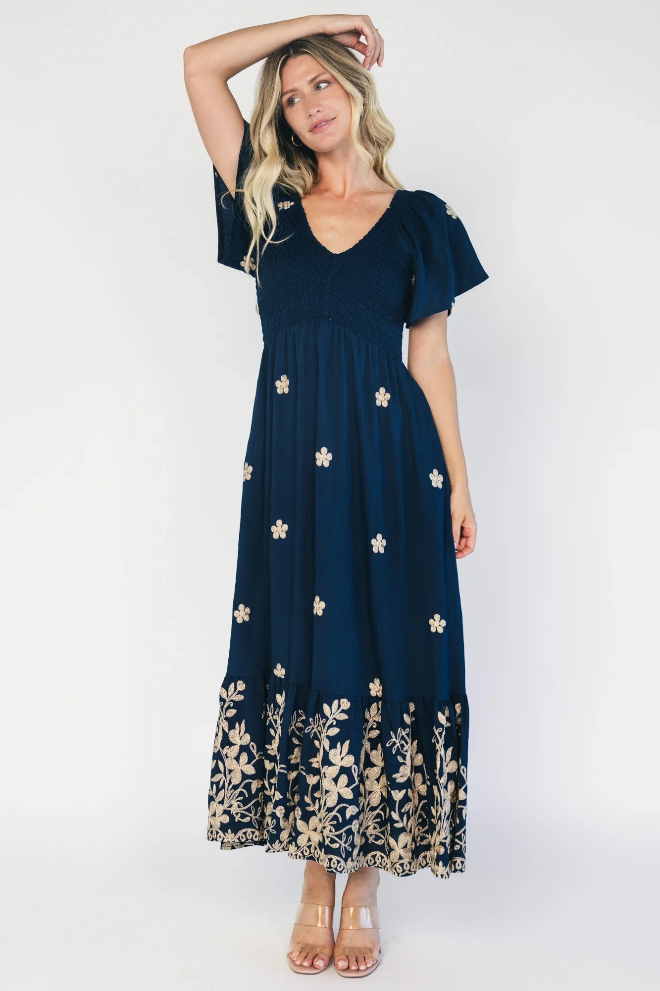 Atlantic Embroidered Maxi Dress | Navy 6 Atlantic Embroidered Maxi Dress | Navy
