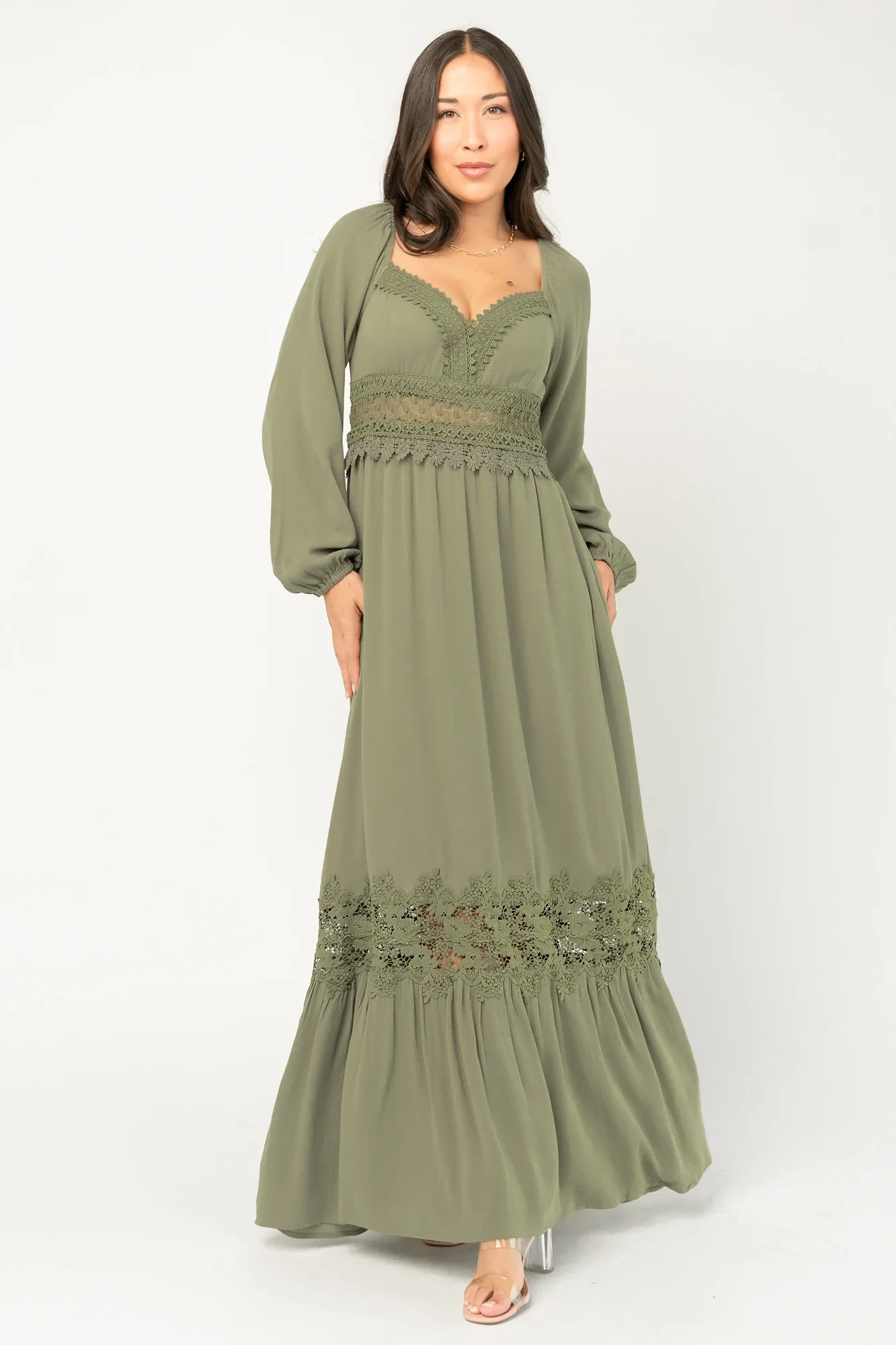 Kristy Boho Lace Maxi Dress | Sage 3 Kristy Boho Lace Maxi Dress | Sage