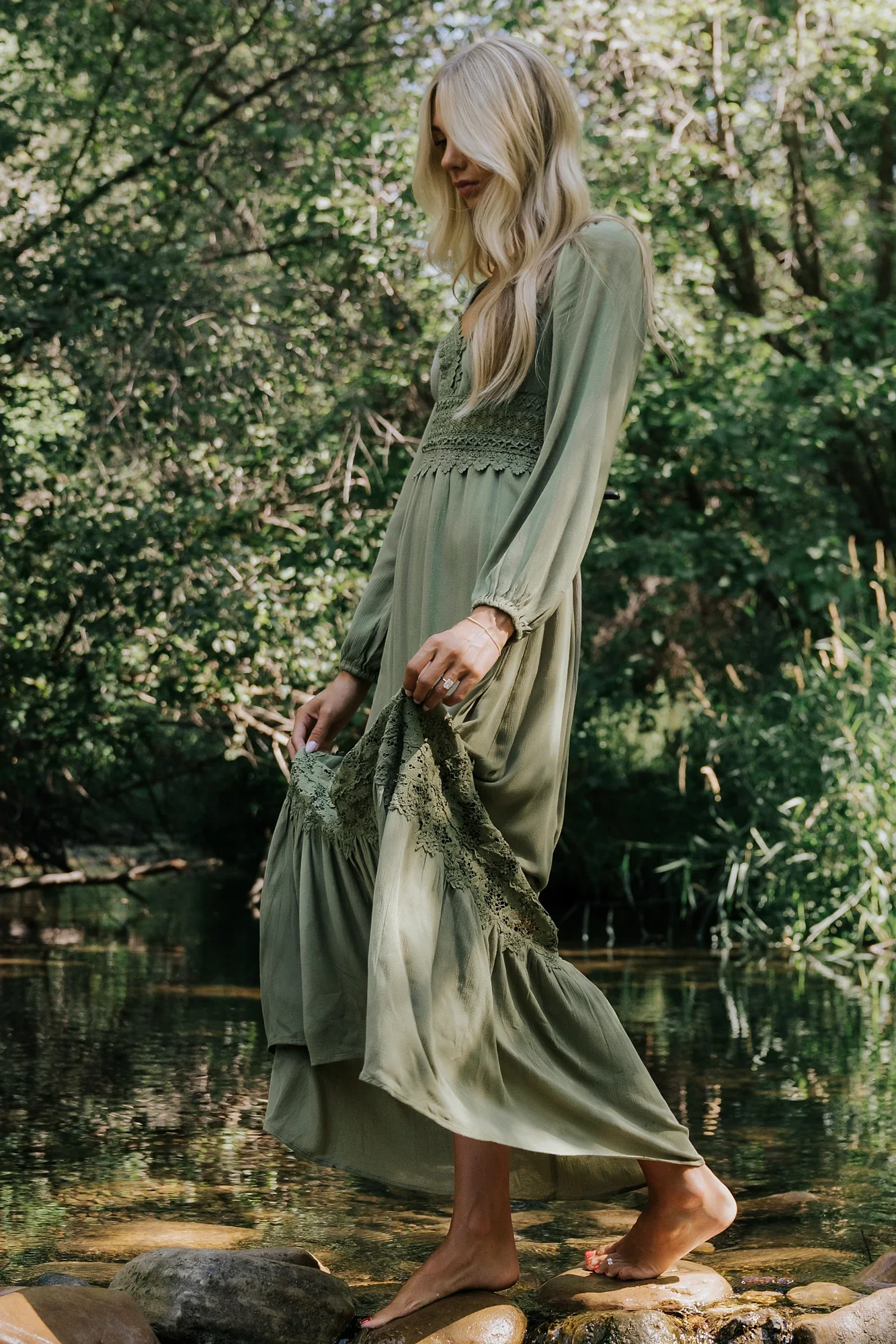 Kristy Boho Lace Maxi Dress | Sage 4 Kristy Boho Lace Maxi Dress | Sage