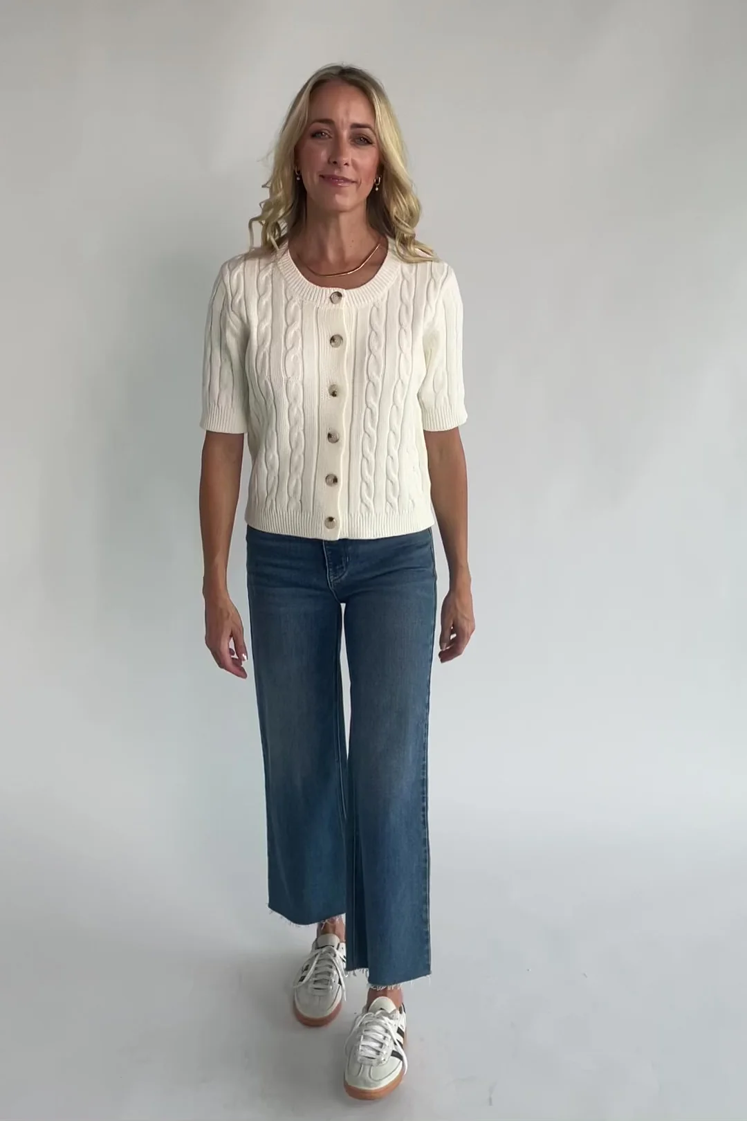Shay Cable Knit Cardigan | Cream