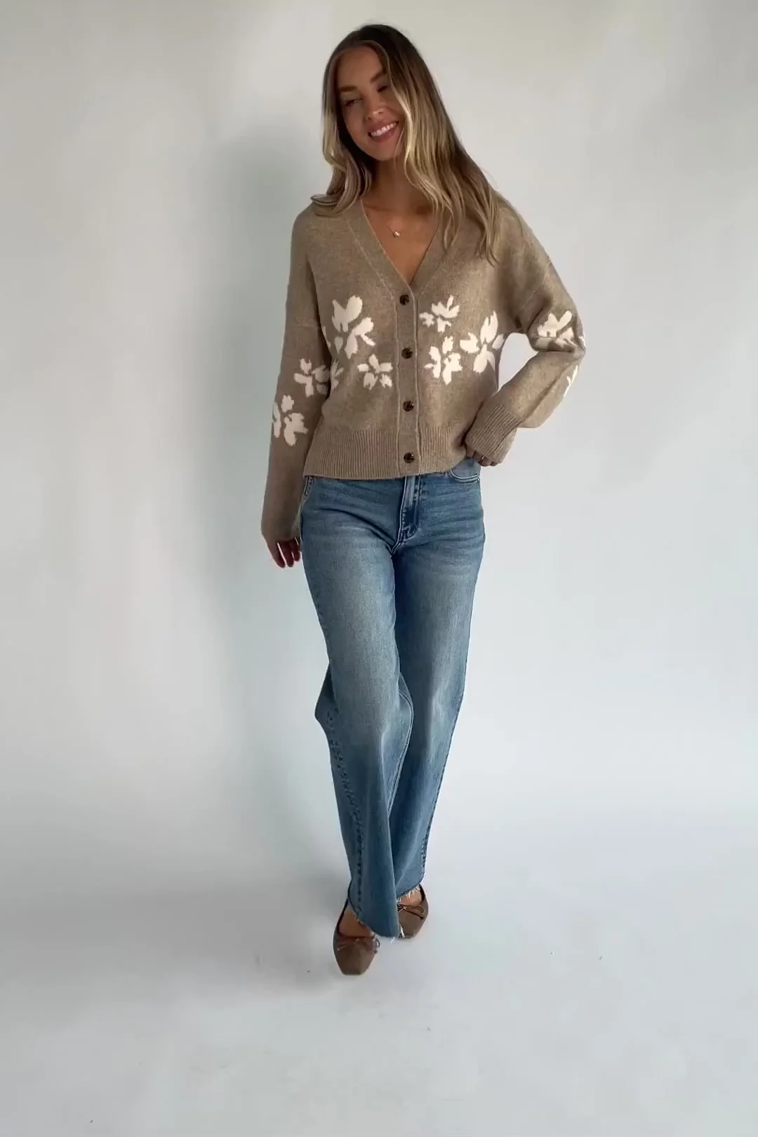 Adelana Knit Cardigan | Taupe