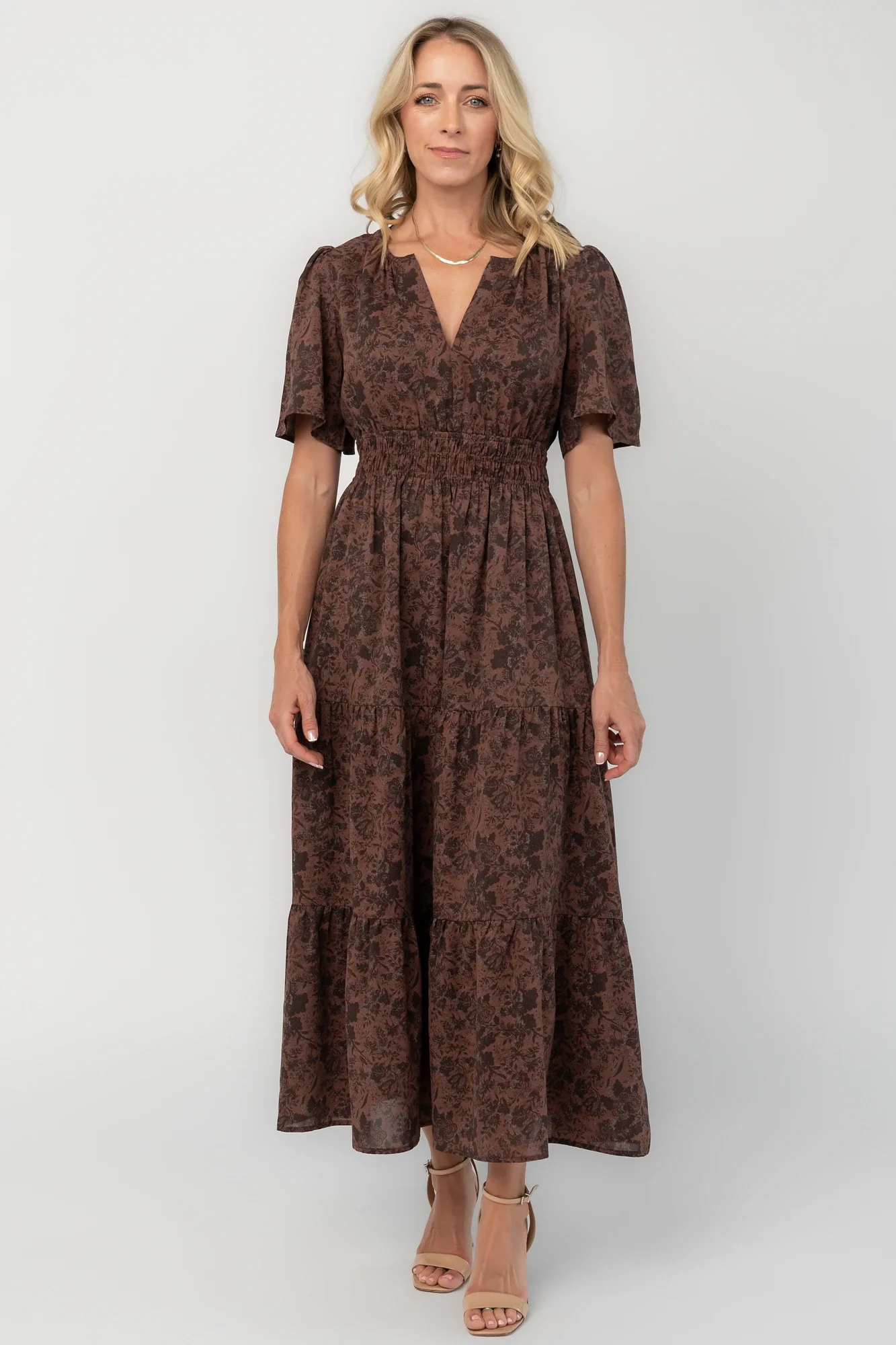 Honora Maxi Dress | Espresso Floral