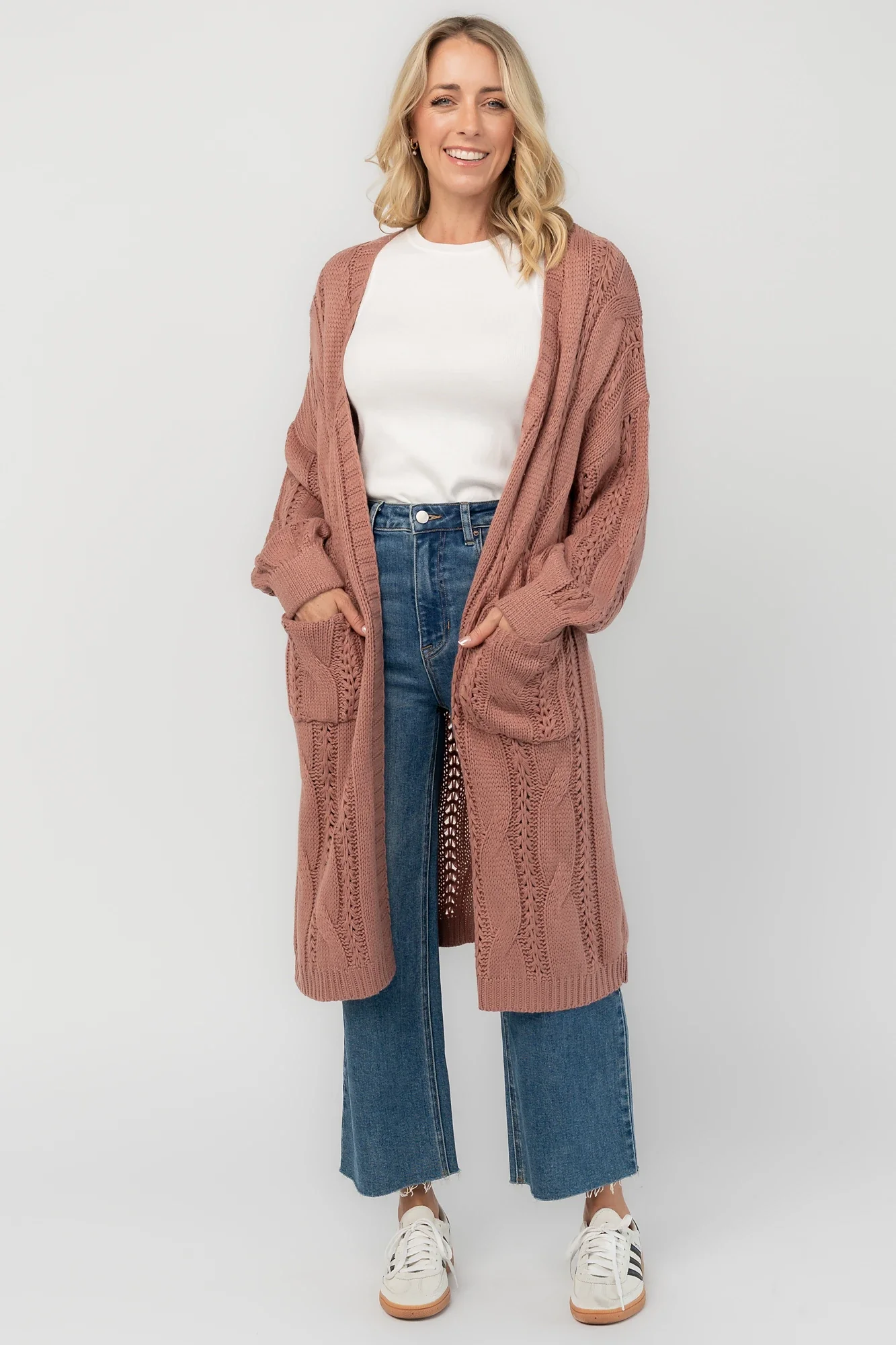 Braxton Cable Knit Cardigan | Dusty Rosewood 3 Braxton Cable Knit Cardigan | Dusty Rosewood