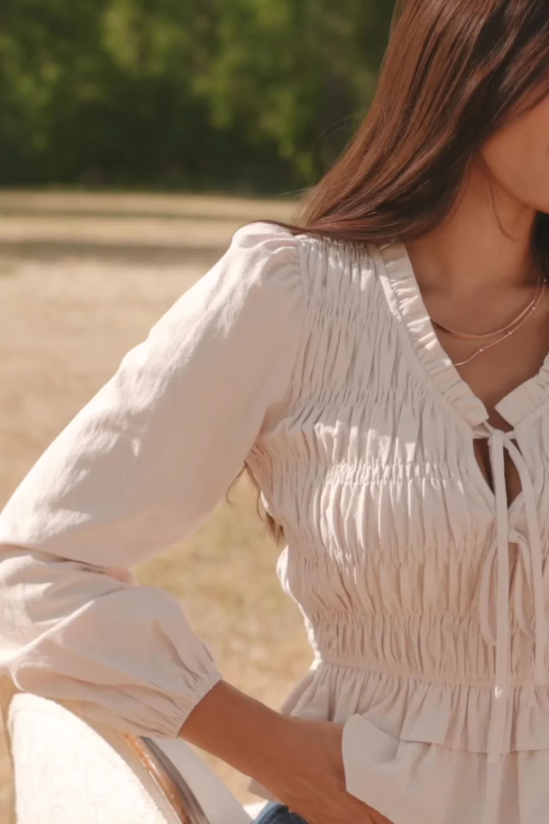 Marnie Smocked Top | Natural