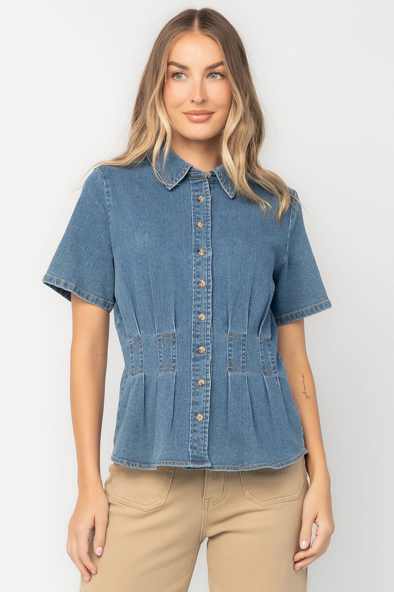 Gia Peplum Top | Medium Wash 17 Gia Peplum Top | Medium Wash