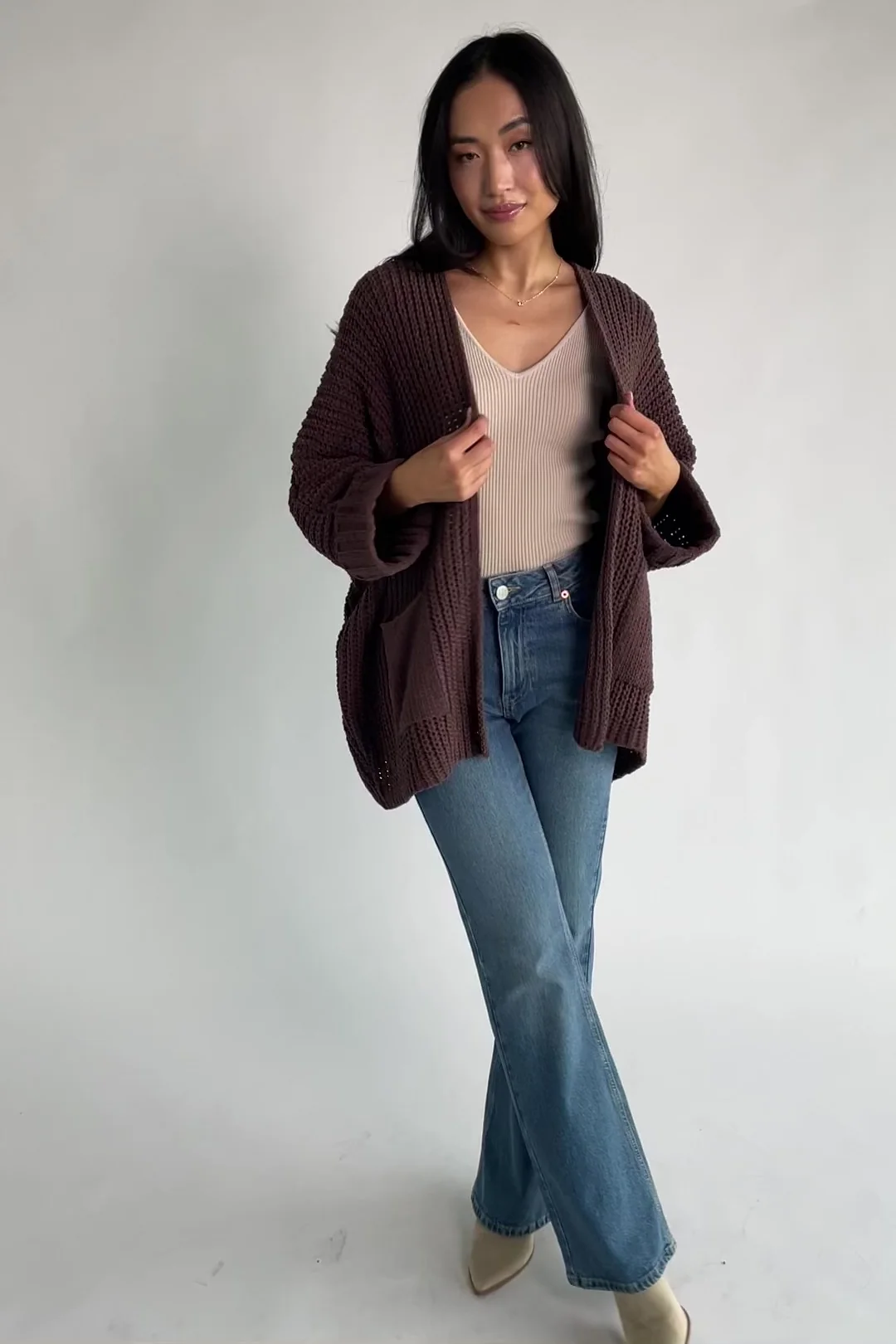 Cybele Oversized Cardigan | Dark Brown