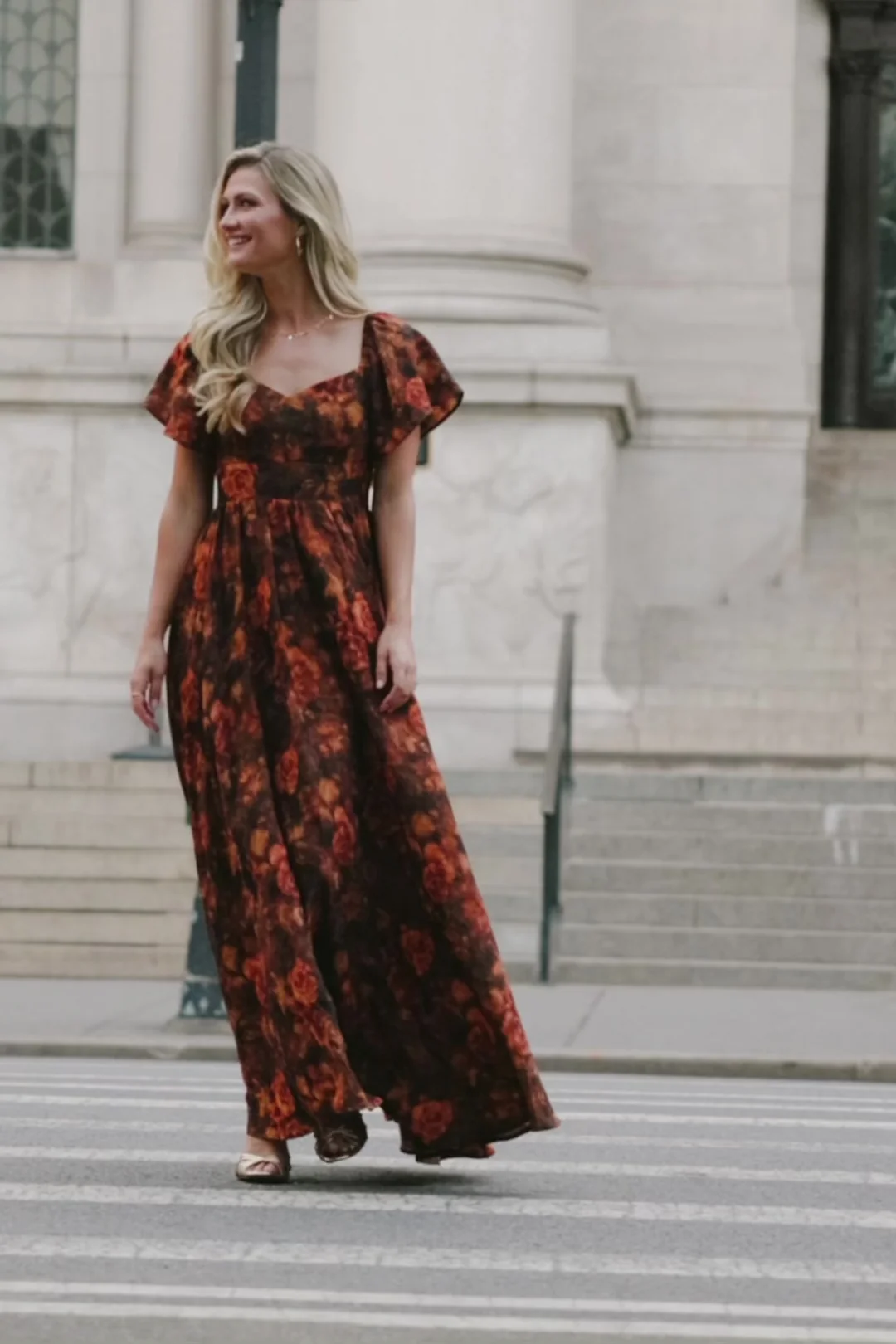 Astor Maxi Dress | Dark Rust Floral
