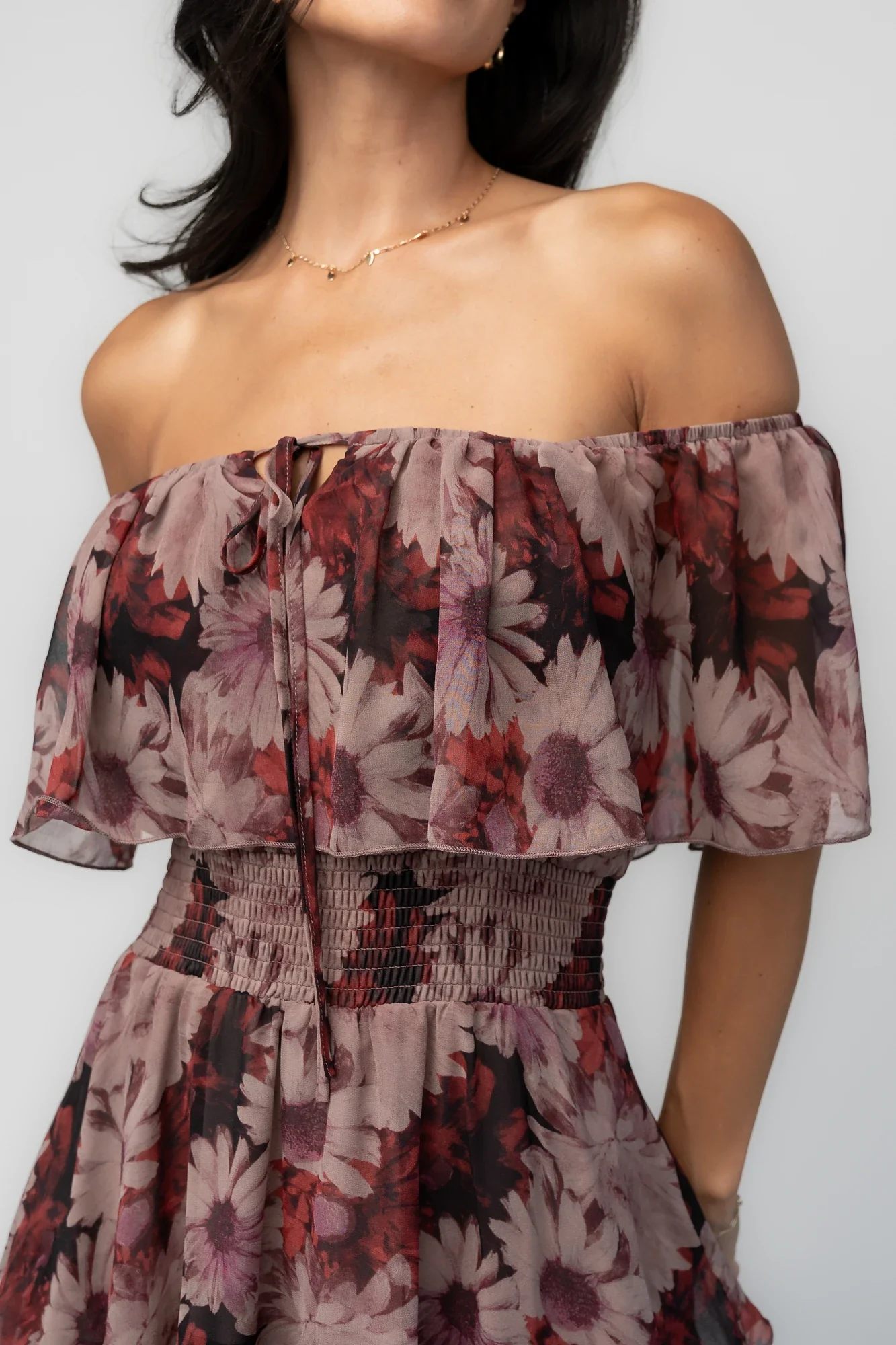 Carina Off-Shoulder Maxi Dress in Multi Floral 8 Carina Off-Shoulder Maxi Dress in Multi Floral