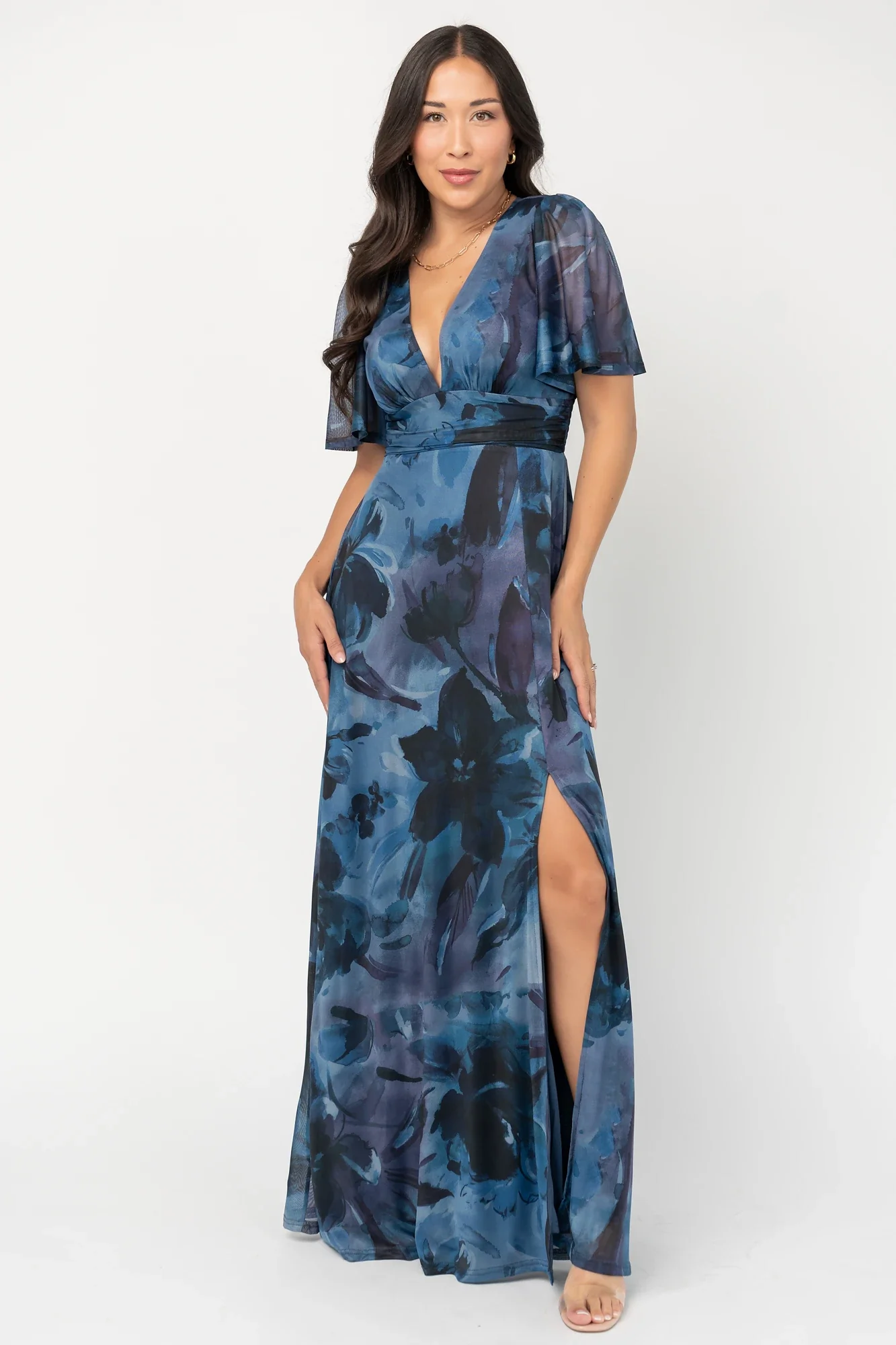 Arianne Mesh Maxi Dress | Midnight Floral