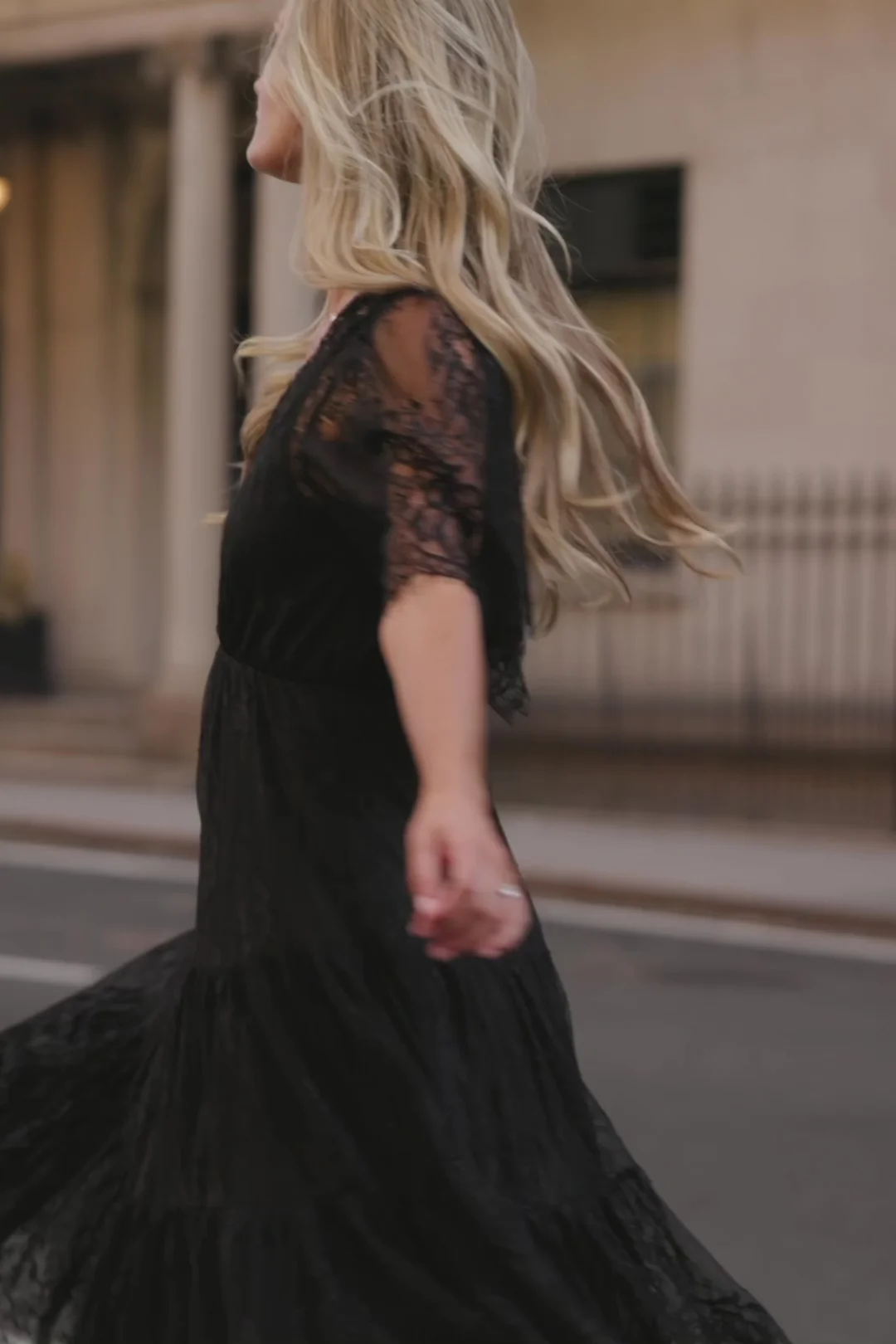 Brittany Lace Midi Dress | Black
