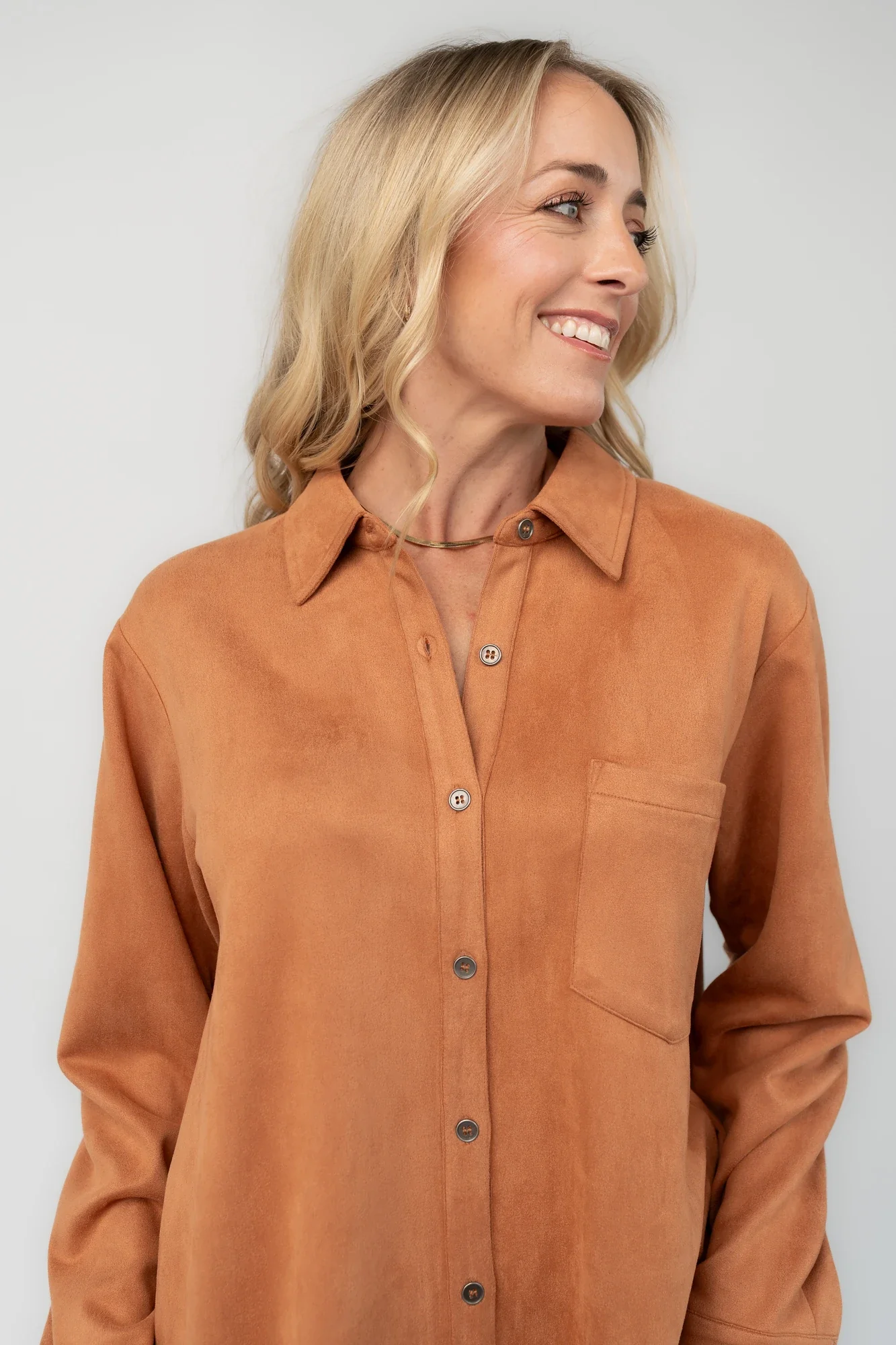 Owen Faux Suede Shirt Dress | Camel 3 Owen Faux Suede Shirt Dress | Camel