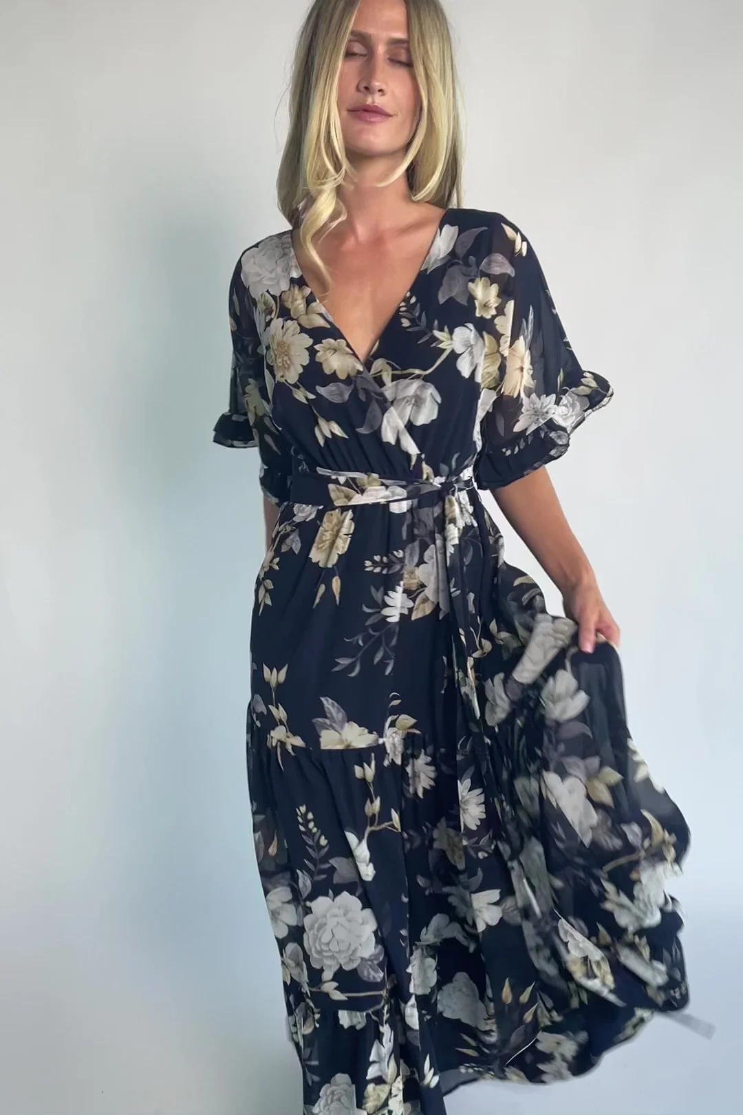 Luna Maxi Dress | Navy Floral