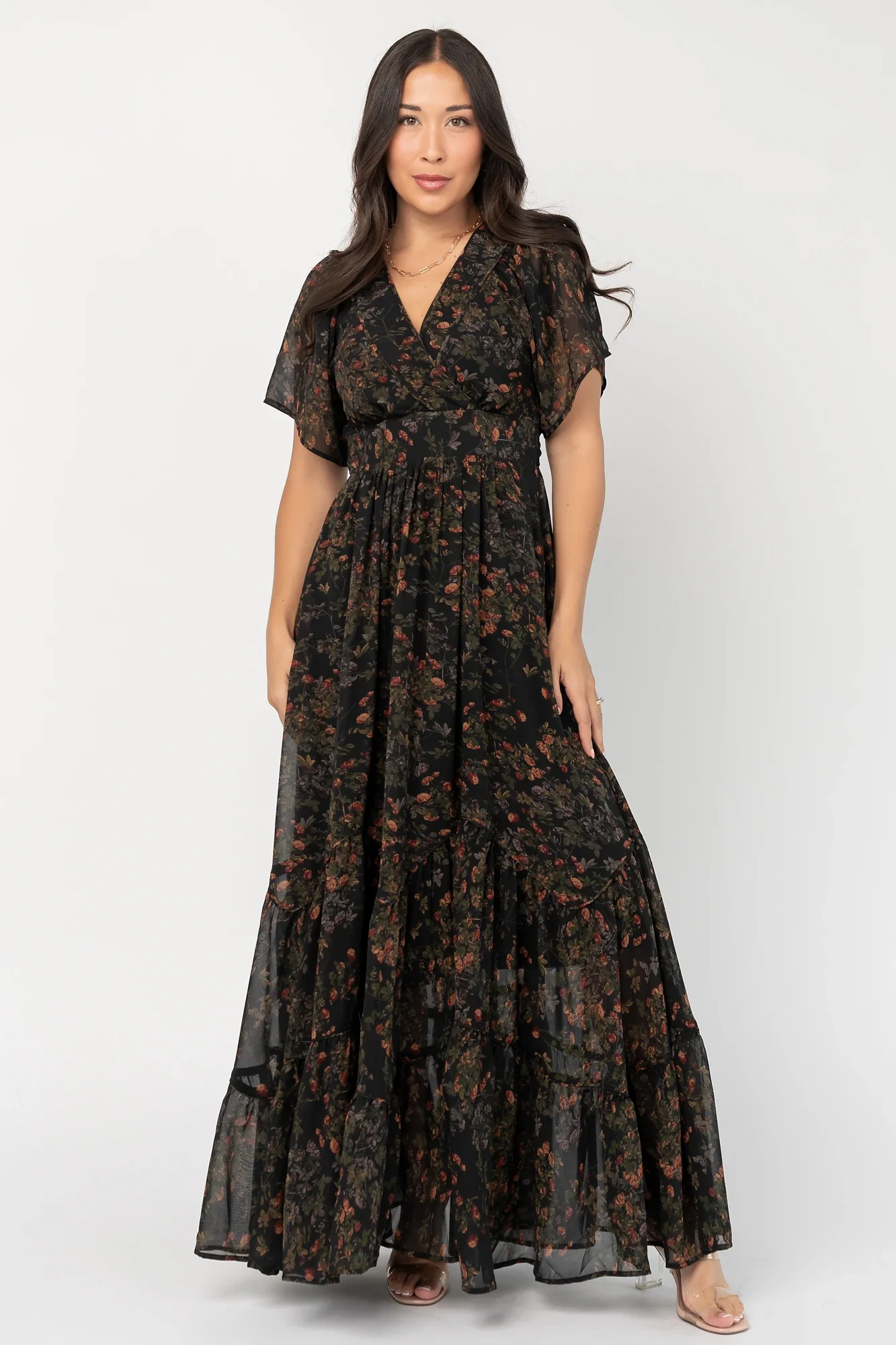 Katherine Maxi Dress | Black Multi Print