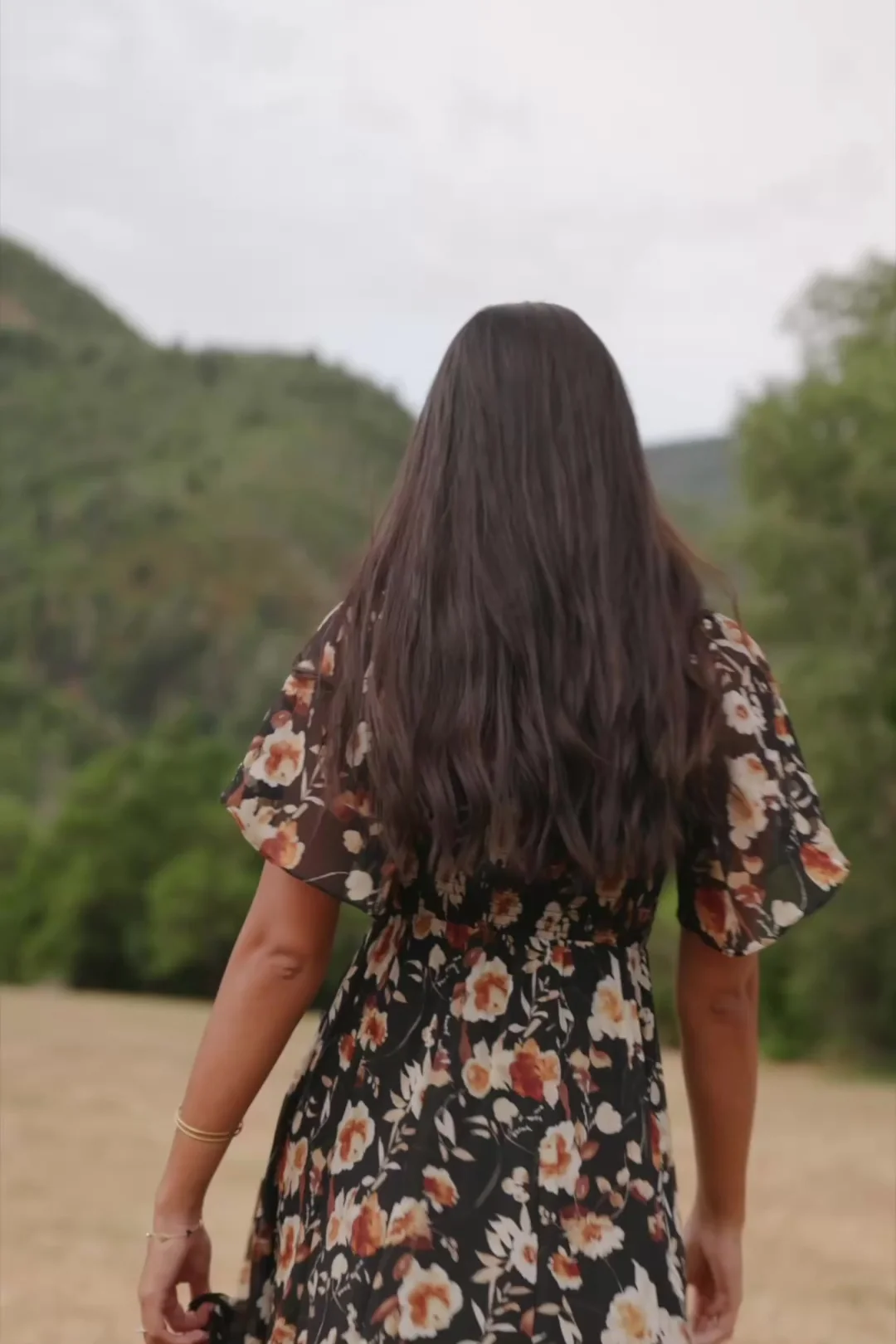 Positano Maxi Dress | Black + Golden Floral