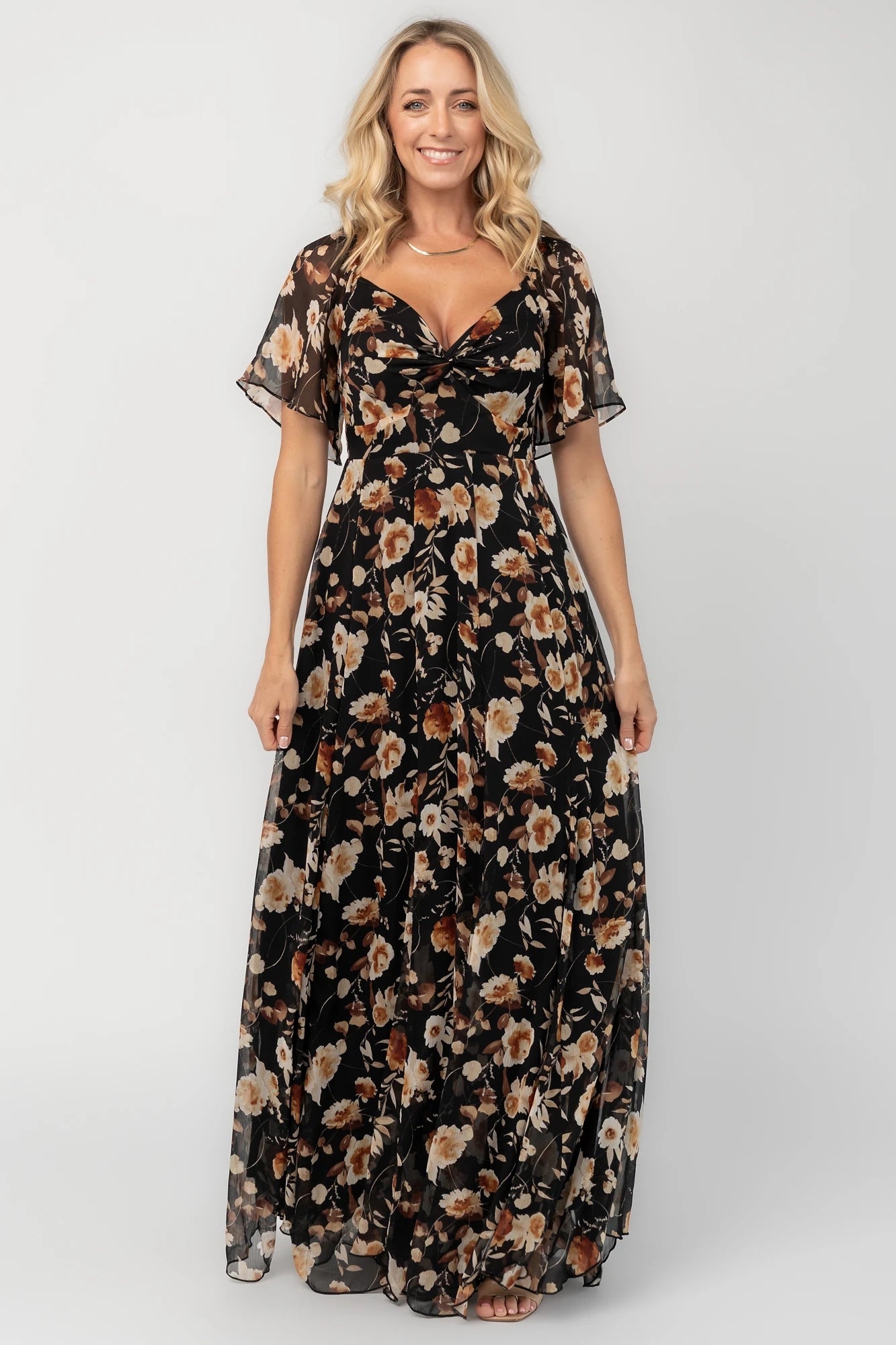 Positano Maxi Dress | Black + Golden Floral 3 Positano Maxi Dress | Black + Golden Floral
