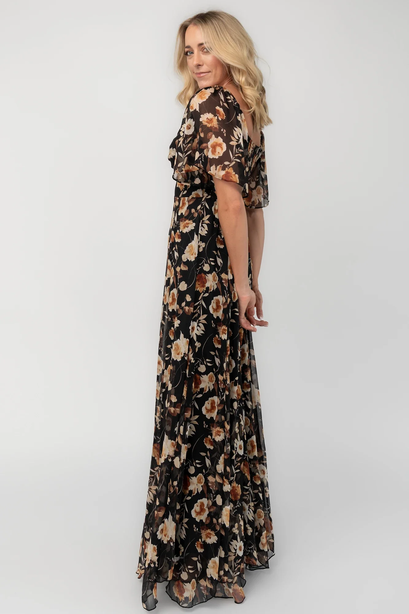 Positano Maxi Dress | Black + Golden Floral 7 Positano Maxi Dress | Black + Golden Floral