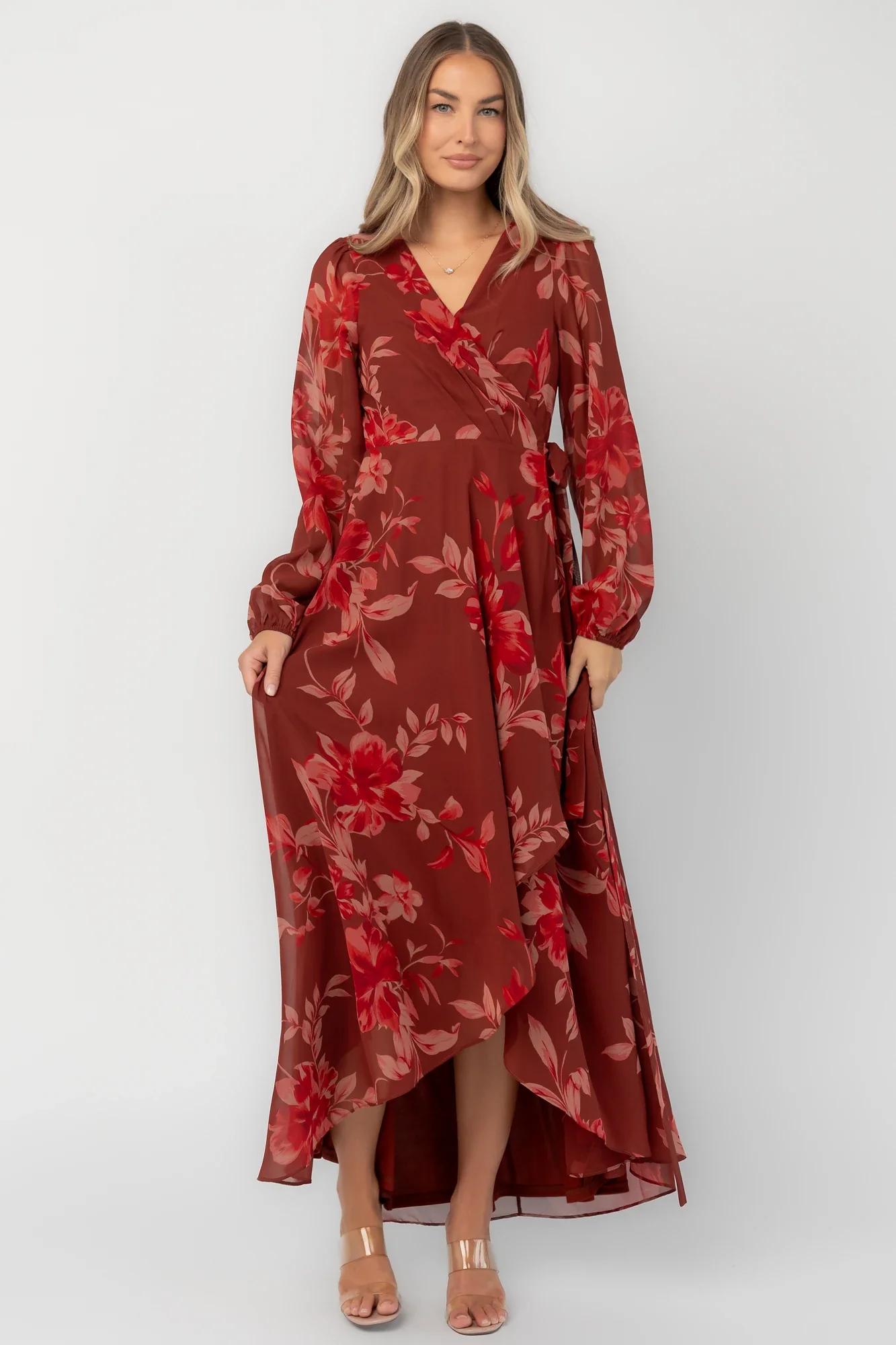 Felicity Wrap Maxi Dress | Rust Multi 1 Felicity Wrap Maxi Dress | Rust Multi