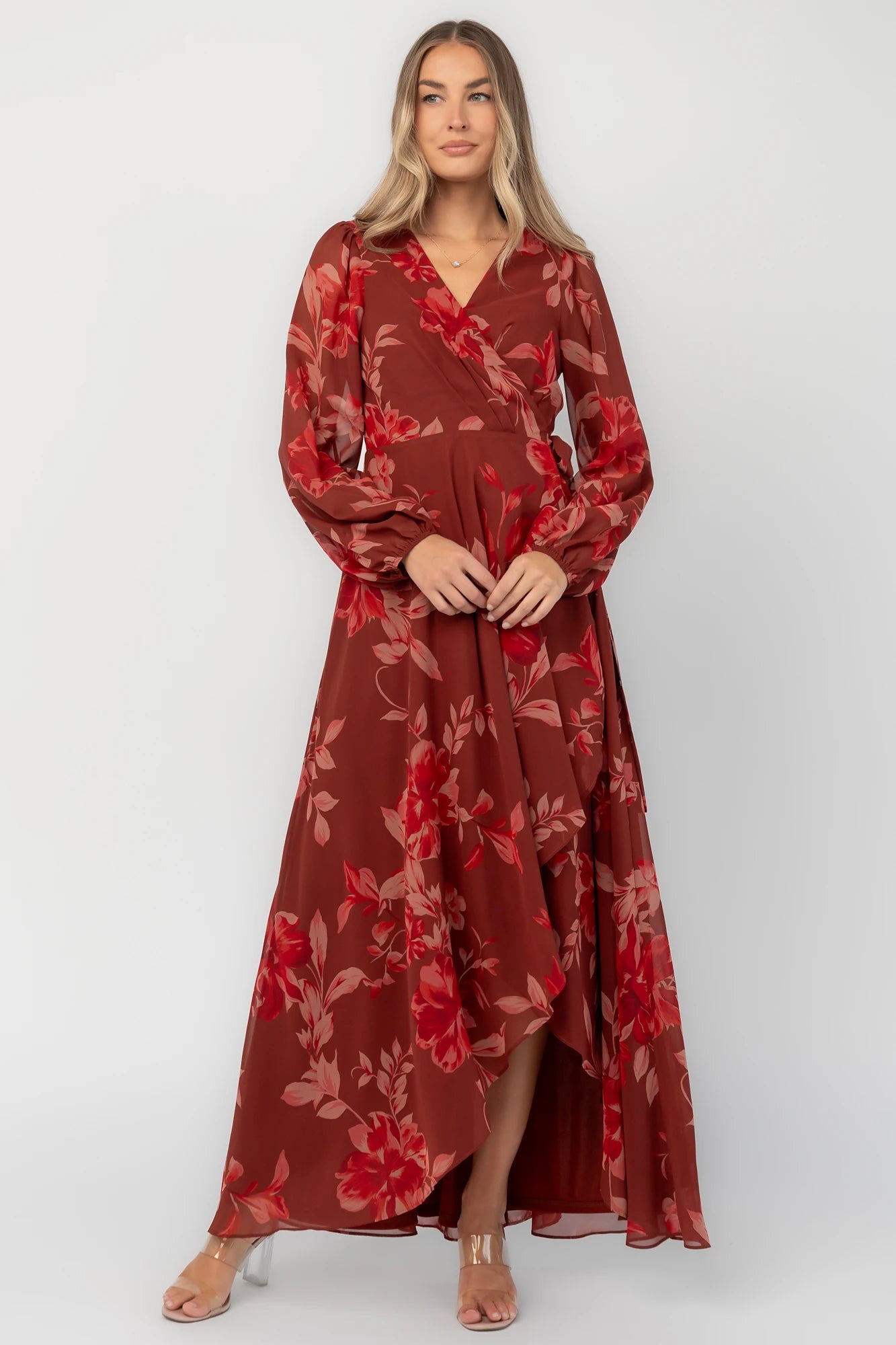 Felicity Wrap Maxi Dress | Rust Multi 7 Felicity Wrap Maxi Dress | Rust Multi