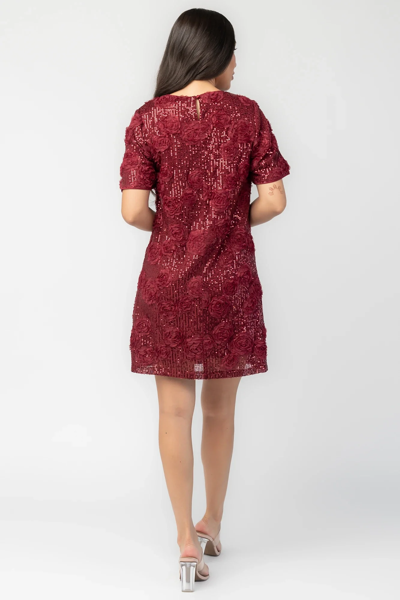 Rhea Sequin Short Dress | Burgundy 5 Rhea Sequin Short Dress | Burgundy