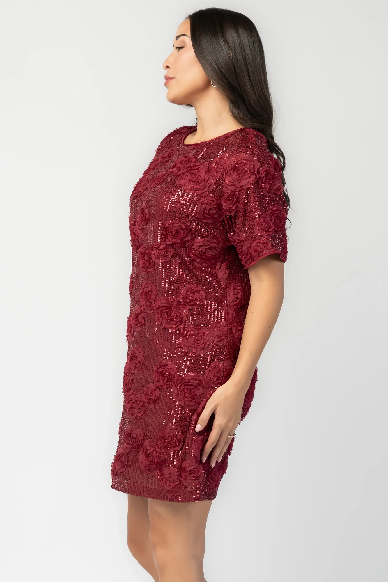 Rhea Sequin Short Dress | Burgundy 7 Rhea Sequin Short Dress | Burgundy