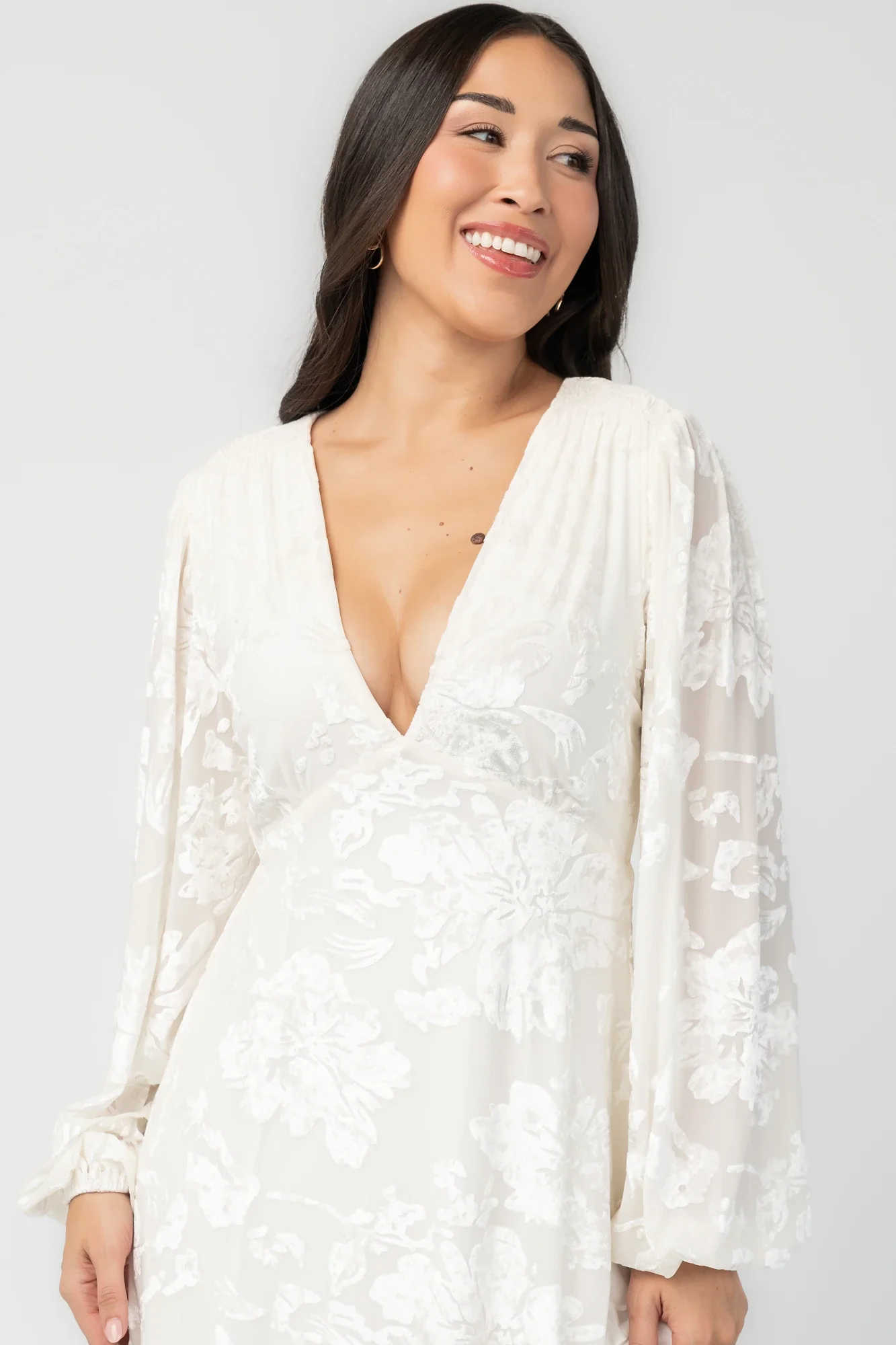 Liana Velvet Embossed Maxi Dress | Ivory 5 Liana Velvet Embossed Maxi Dress | Ivory