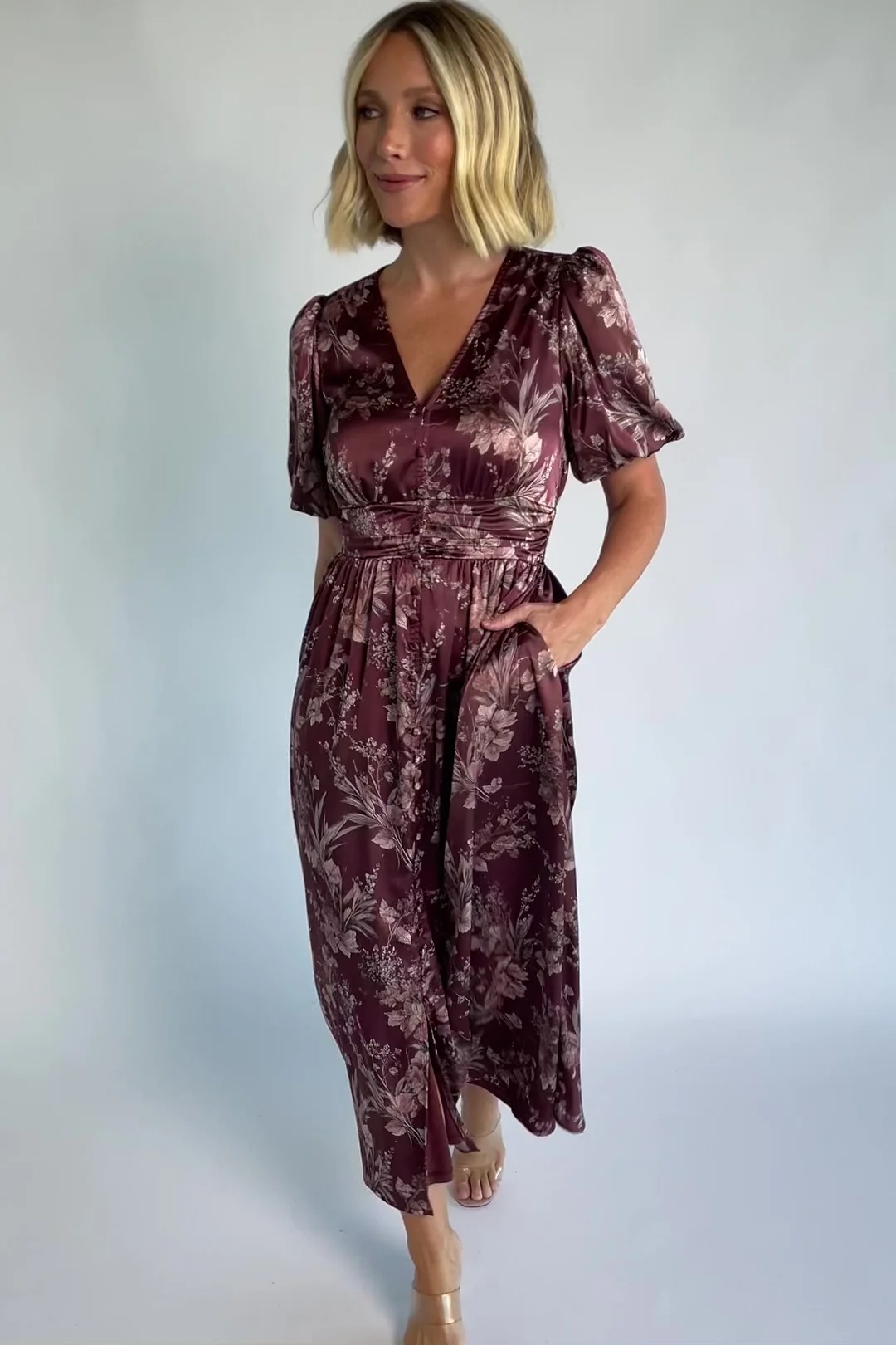 Lilibet Satin Dress | Clove Floral