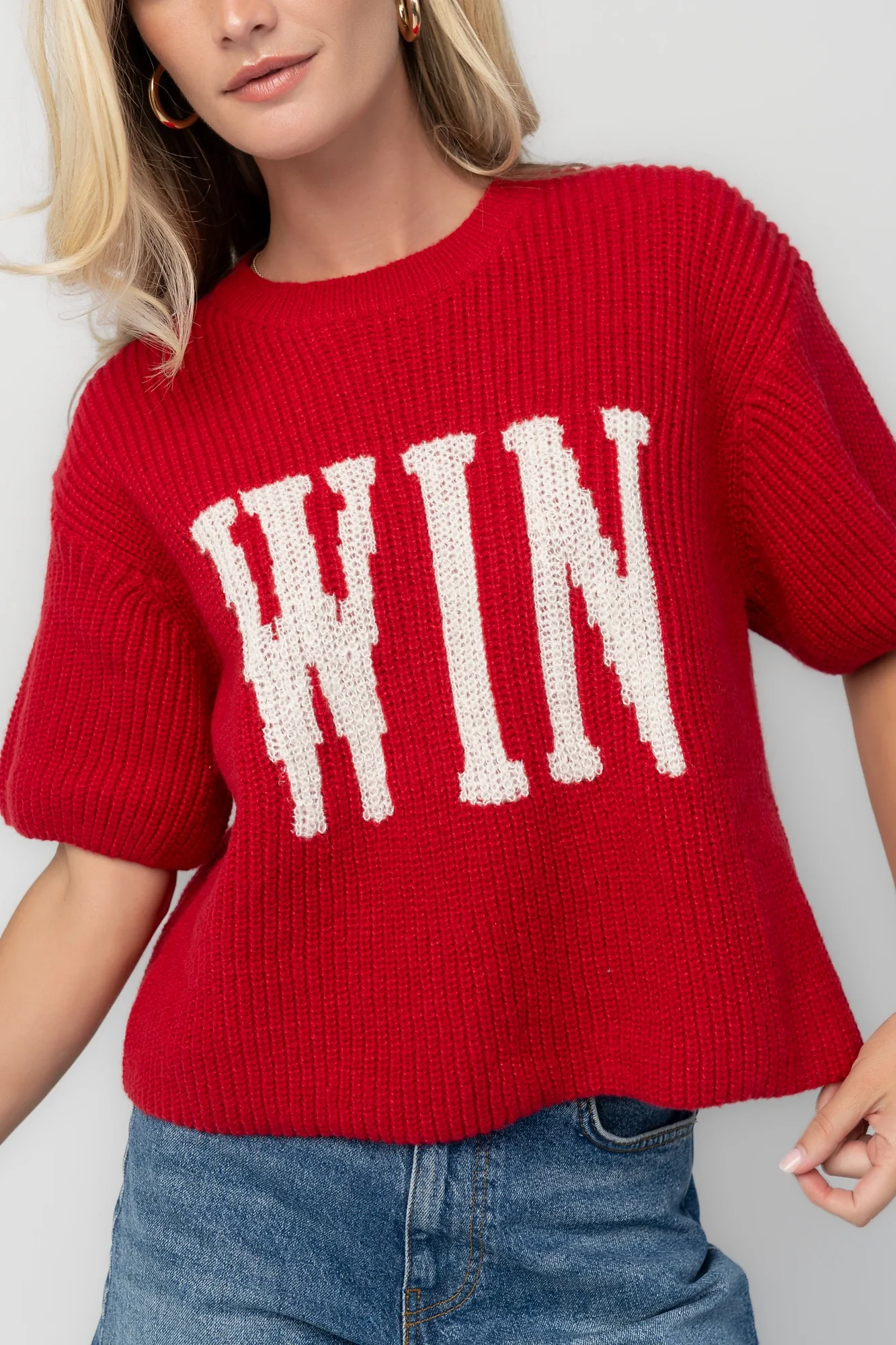 Victory Sweater Top | Red 3 Victory Sweater Top | Red