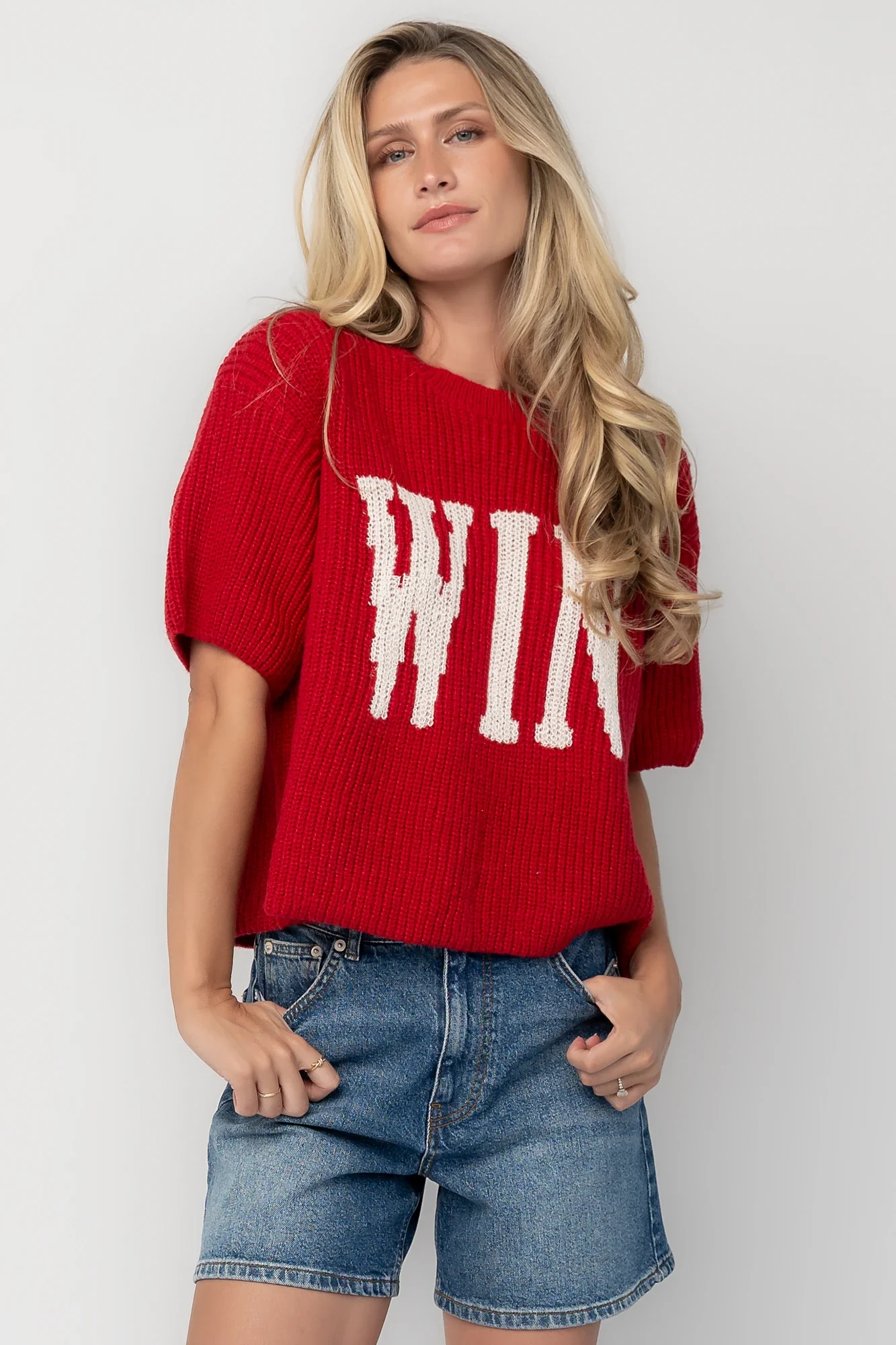 Victory Sweater Top | Red 7 Victory Sweater Top | Red