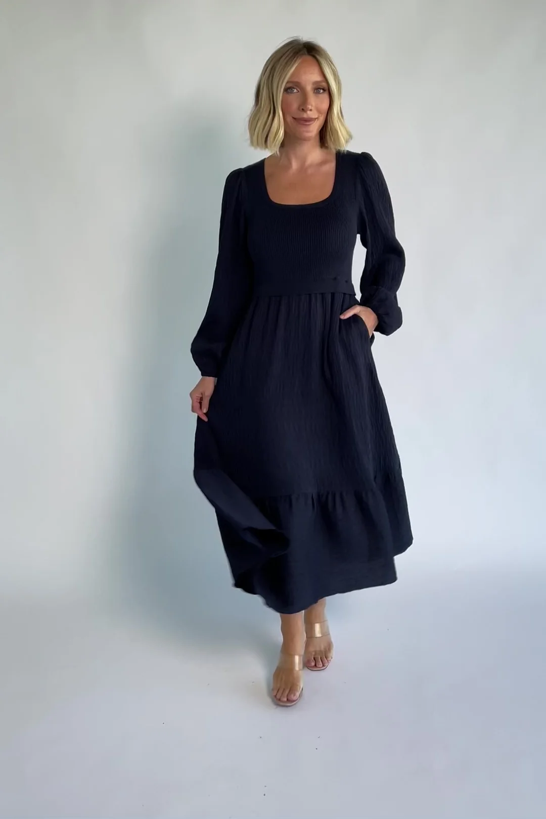 Alva Sweater Dress | Dusty Navy