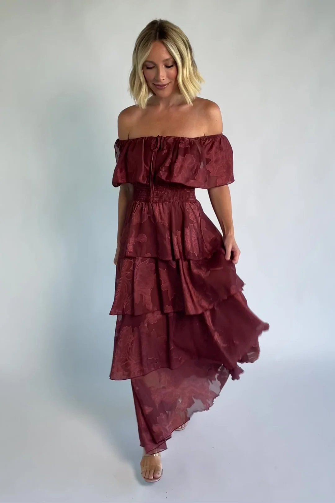 Carina Off Shoulder Maxi Dress | Marsala 2 Carina Off Shoulder Maxi Dress | Marsala