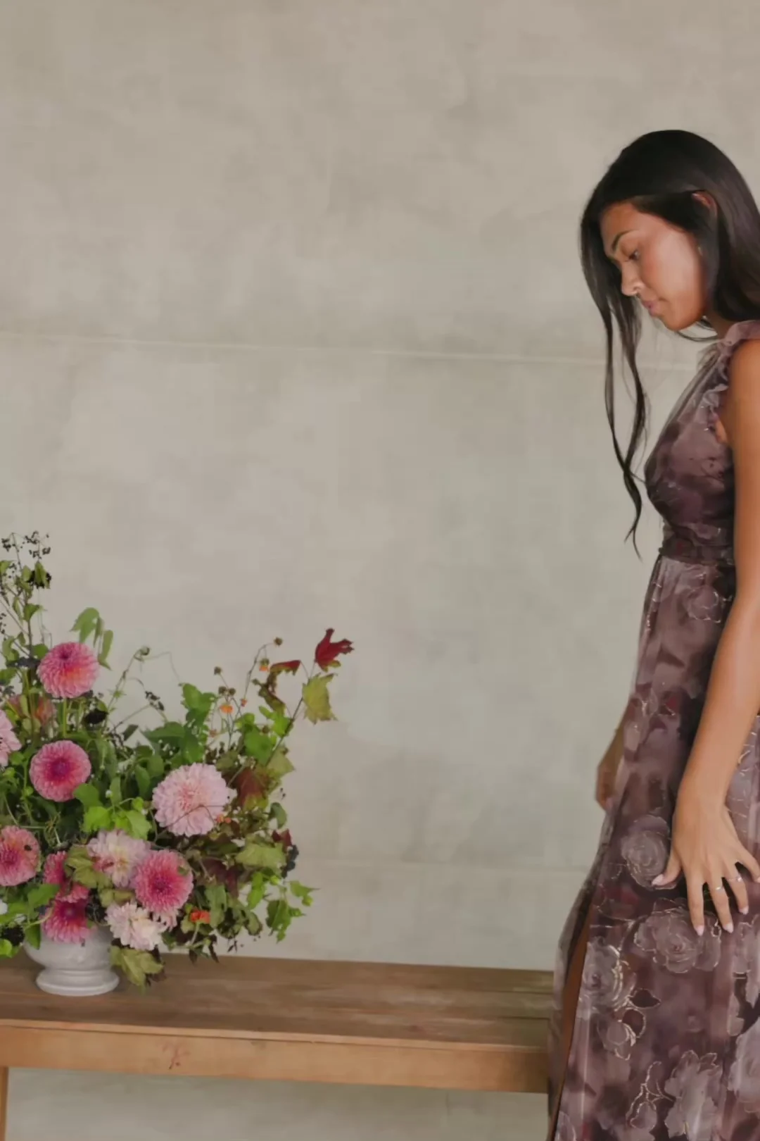 Adelyn Maxi Dress | Deep Clove Metallic