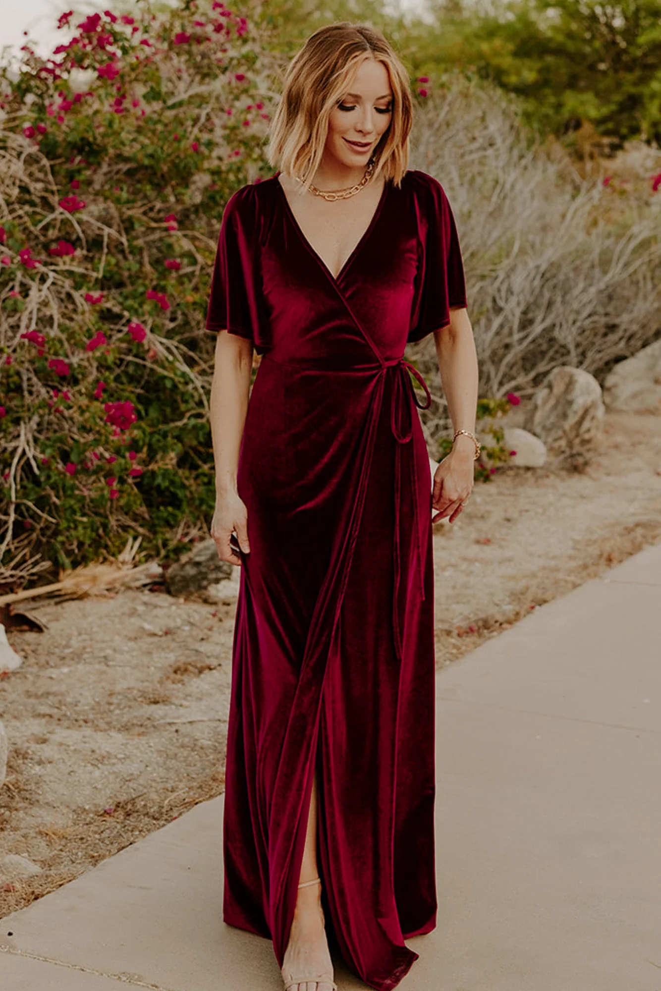 Meghan Velvet Wrap Maxi Dress — Mulberry 6 Meghan Velvet Wrap Maxi Dress — Mulberry