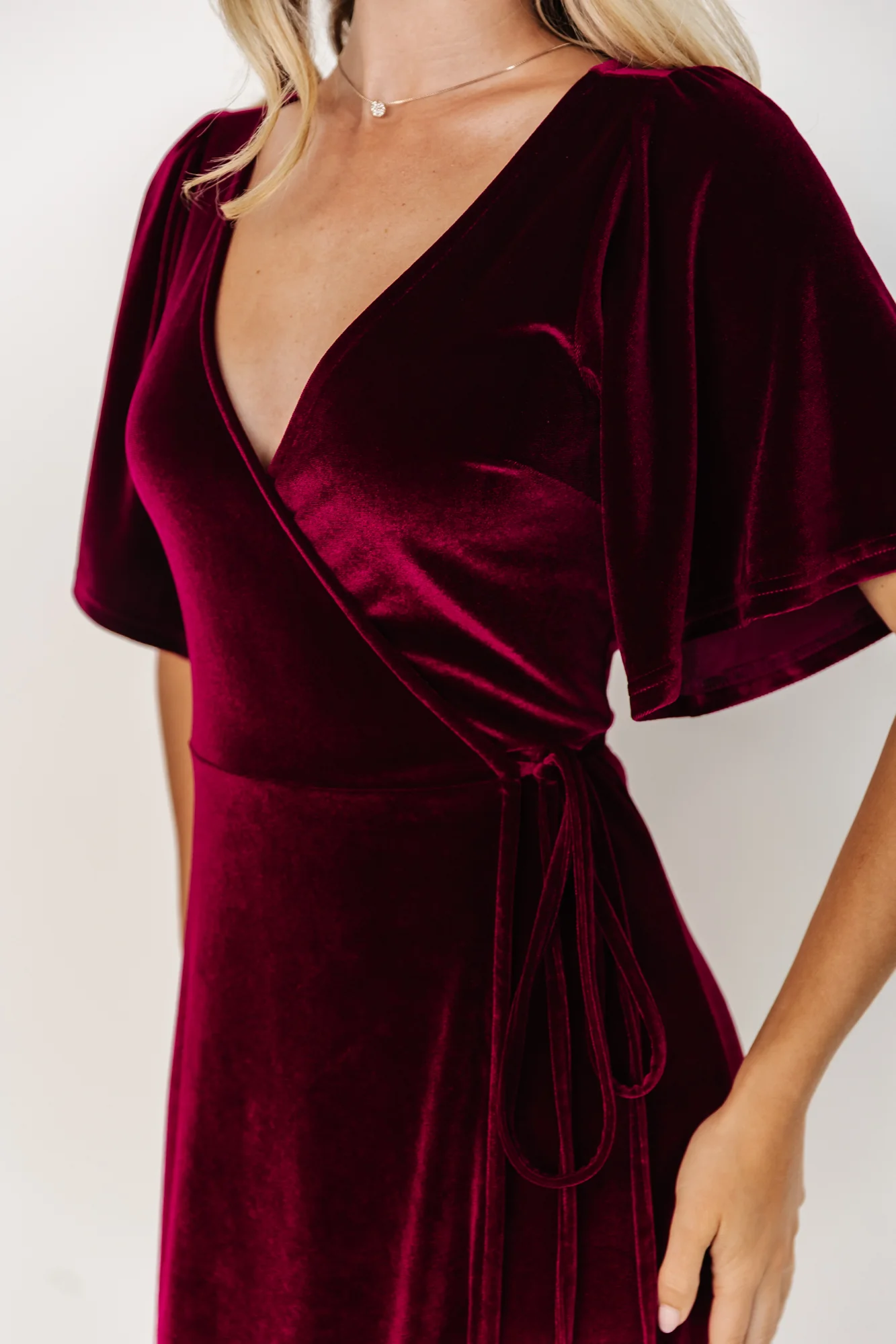 Meghan Velvet Wrap Maxi Dress — Mulberry 8 Meghan Velvet Wrap Maxi Dress — Mulberry