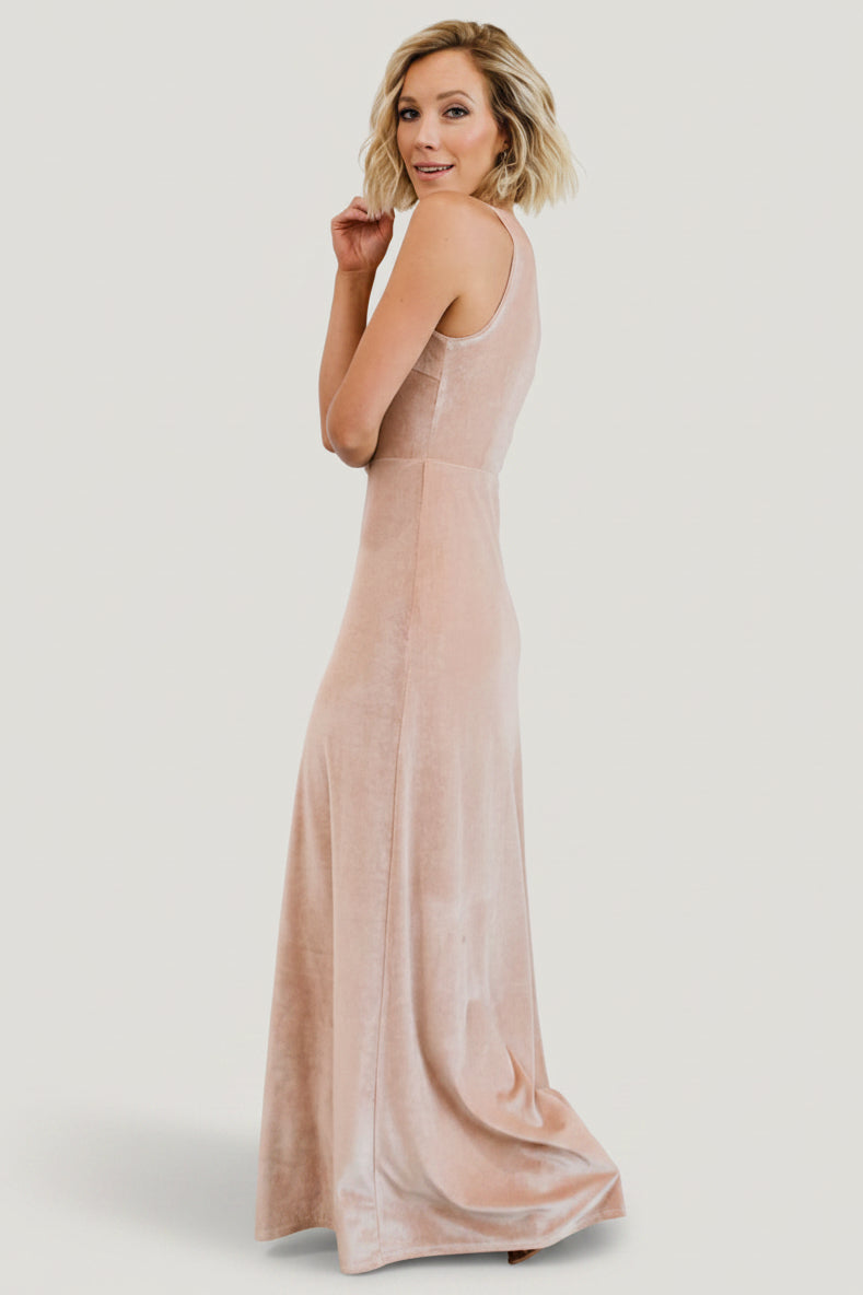 Tatiana One-Shoulder Maxi Dress, Champagne 7 Tatiana One-Shoulder Maxi Dress, Champagne