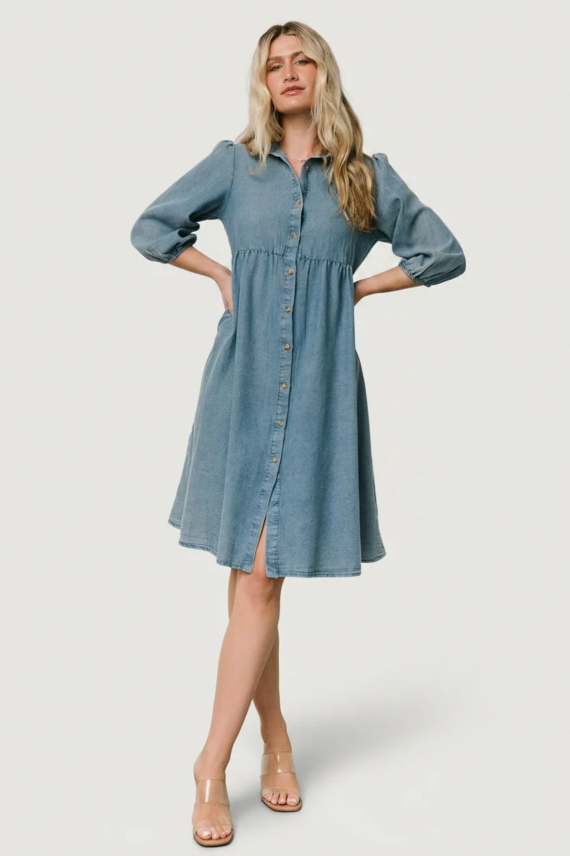 Sari Chambray Babydoll — Cotton Tunic