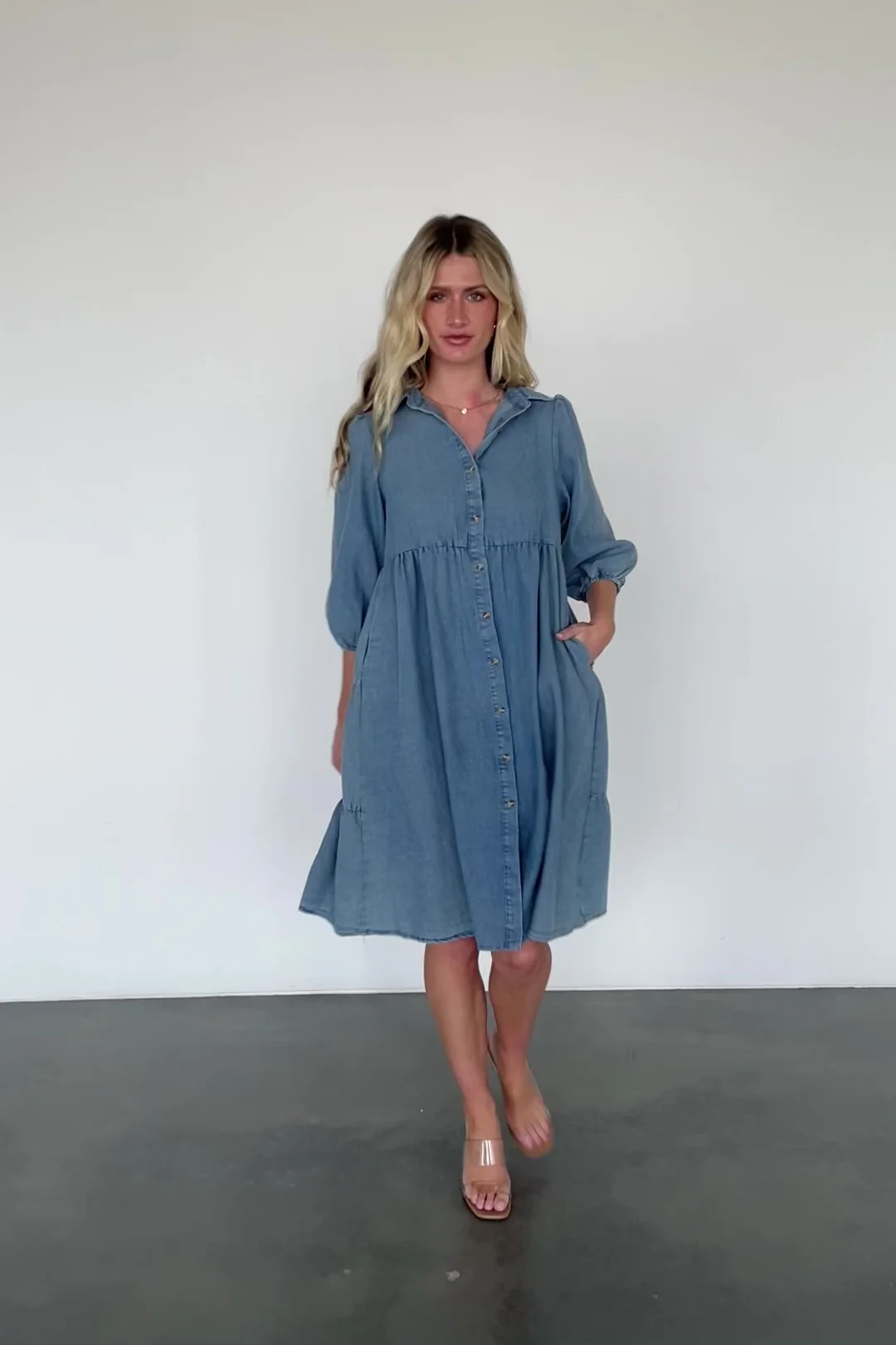 Sari Chambray Babydoll — Cotton Tunic