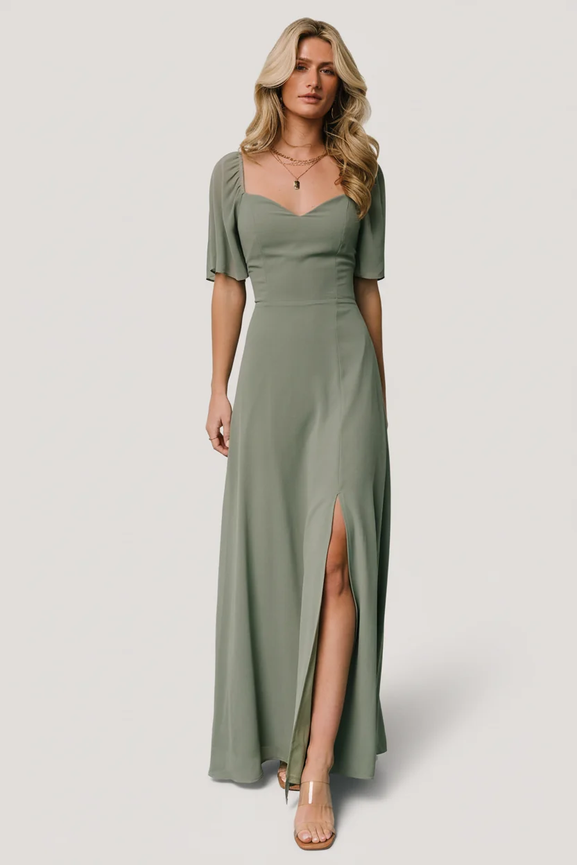 Sierra Sweetheart Maxi Dress — Eucalyptus