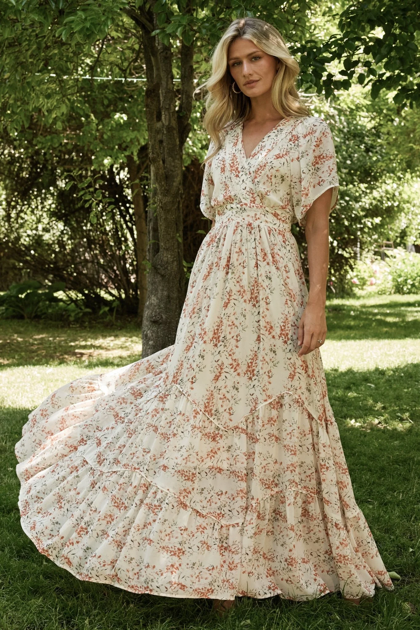 Katherine Maxi Dress — Cream & Rust Floral